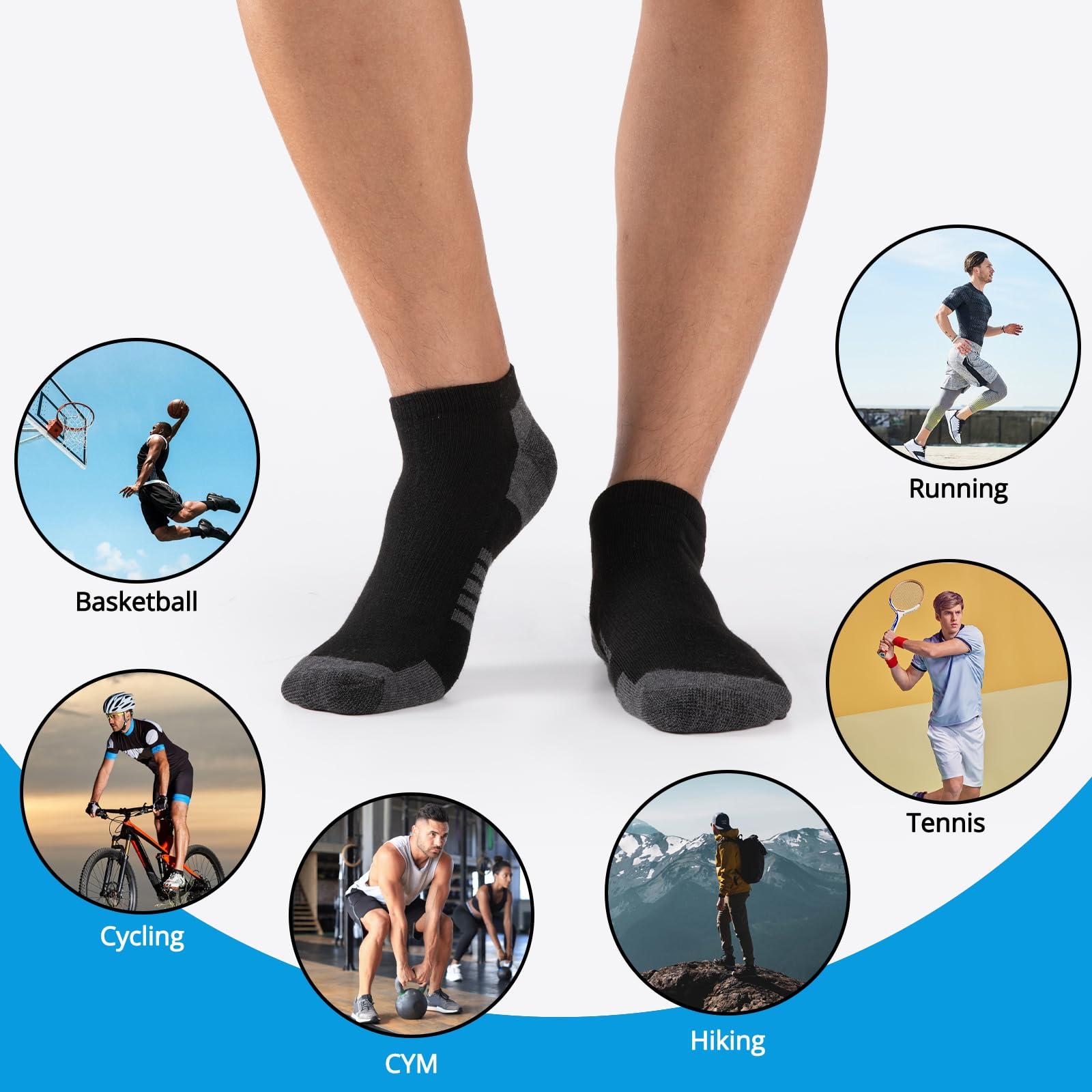 COOVAN 10 Pairs Mens Ankle Socks Men 10 Pack Low Cut Comfort Cushion Casual Socks - Image 6
