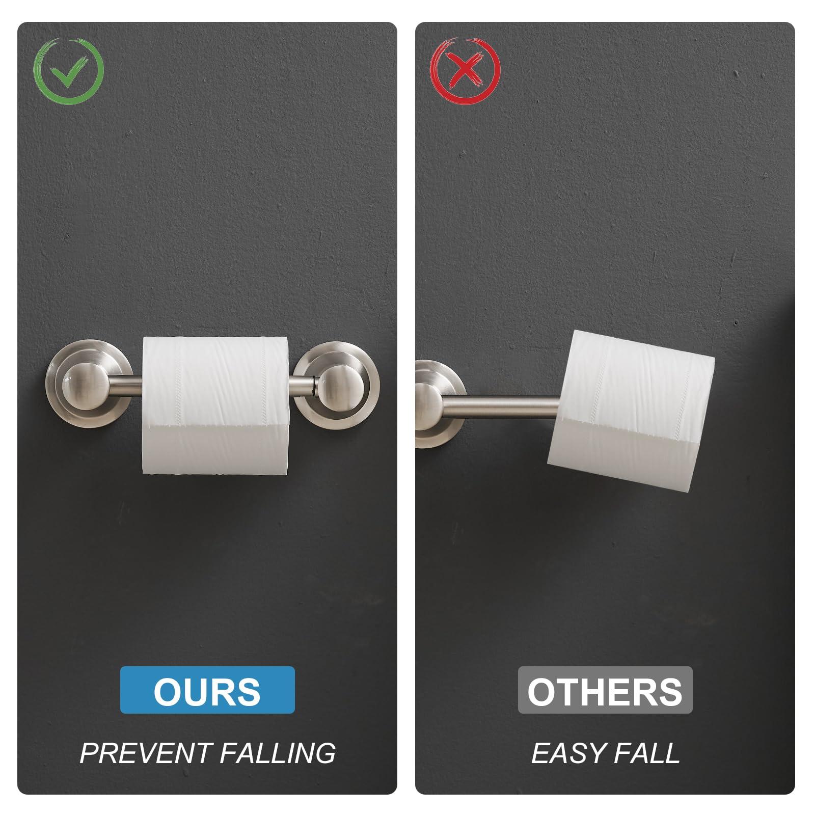 RUMOSE Toilet Paper Holder and Hand Towel Ring Brushed Nickel Wall Mount Bathroom Hardware Accessories 2 PCS Set Flexible Pivoting Toilet Tissue Roll Holder and Towel Hanger, Stainless Steel - Image 6