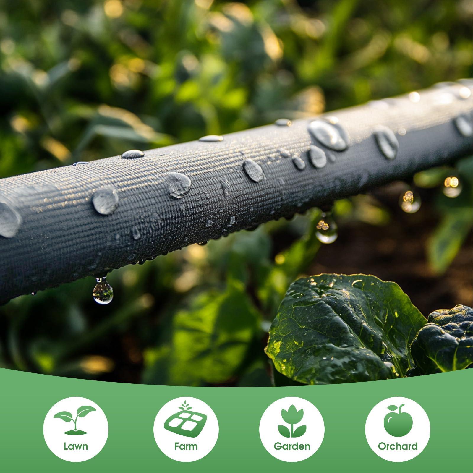 Flat Soaker Hose for Garden Beds 100 ft,Linkable Drip Irrigation Hose Save 80% Water, Leakproof Watering Hose with Holes, Duty Double Layer Flexible Leakproof(50 FT x 2Pack) - Image 2