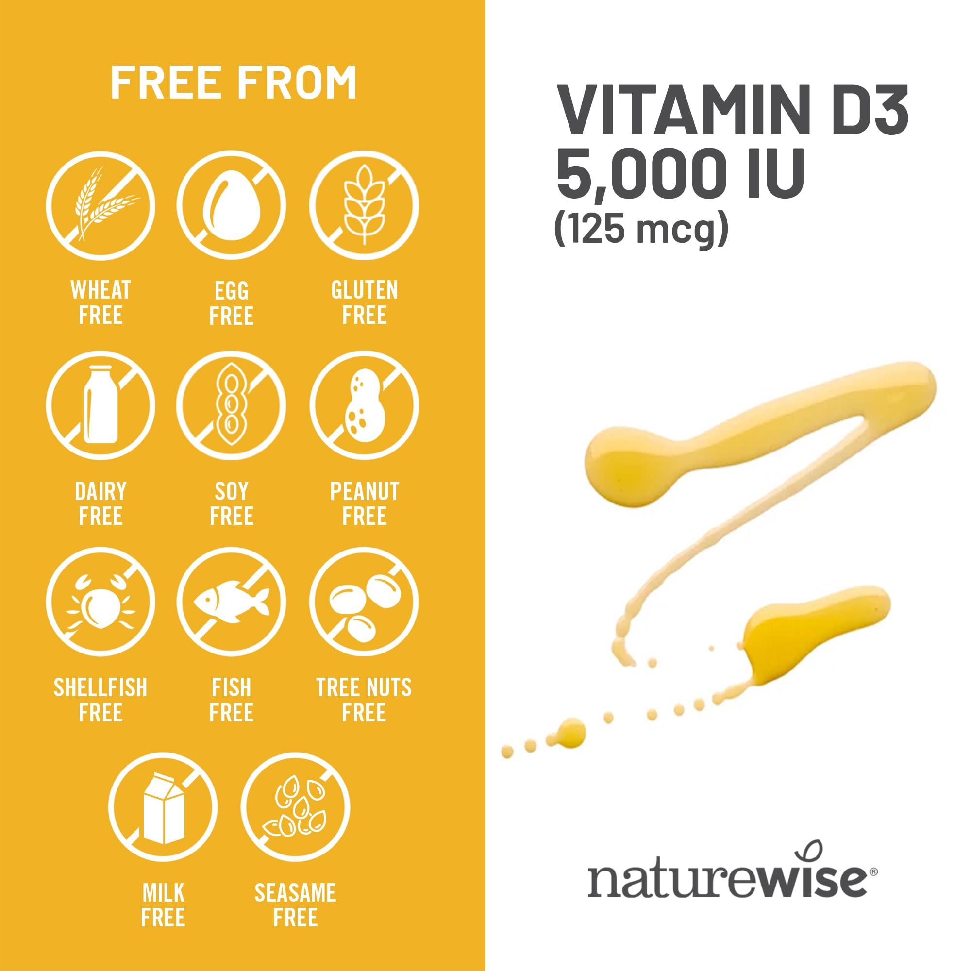 NatureWise Vitamin D3 5000iu (125 mcg) 1 Year Supply for Immune Support, Healthy Muscle Function, and Bone Health - Non-GMO, Gluten Free in Organic Extra Virgin Olive Oil, (Mini Softgel), 360 Count - Image 9