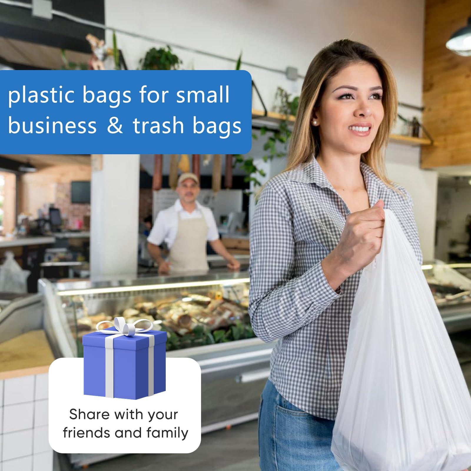 LimonLaviu Plastic Bags - 100 Pack (11.5'x 6.5" x 21') with Handles for Small Business, Restaurants, Grocery & Trash - Image 4