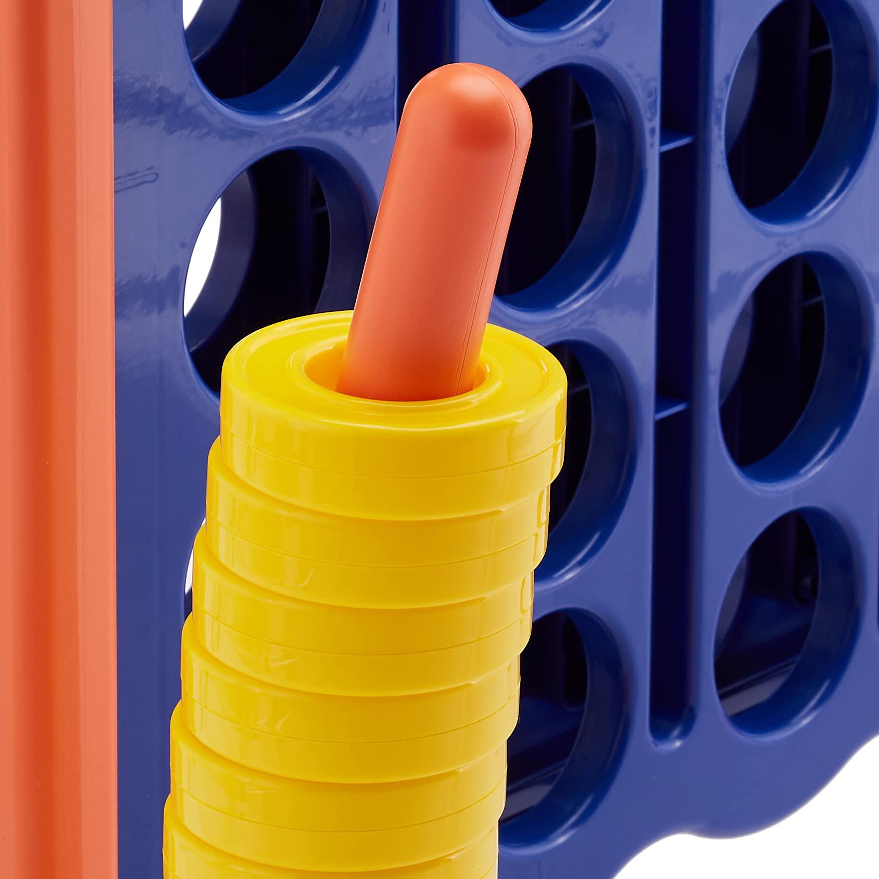 Amazon Basics Junior BPA-Free 4-to-Score Giant Premium Plastic Games Set, 4 in A Row for Kids and Adults with Carrying Bag, Great For Gifting, Variety of Colors, Blue, Yellow, Red, Green, Large - Image 3