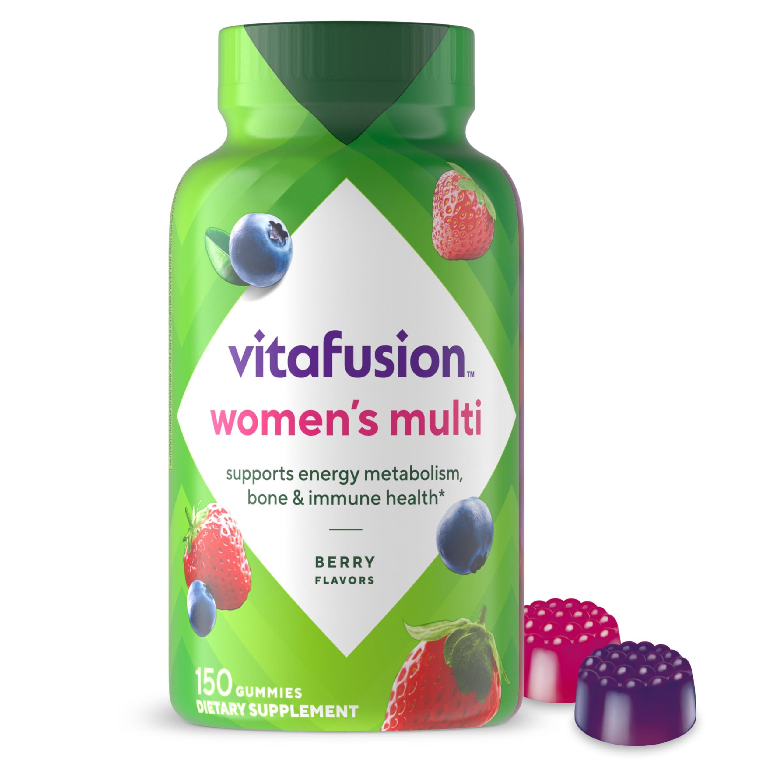 Vitafusion Womens Multivitamin Gummies, Berry Flavored Daily Vitamins for Women with Vitamins A, C, D, E, B-6 and B-12, 150 Count, 75 Day Supply, 150 Count