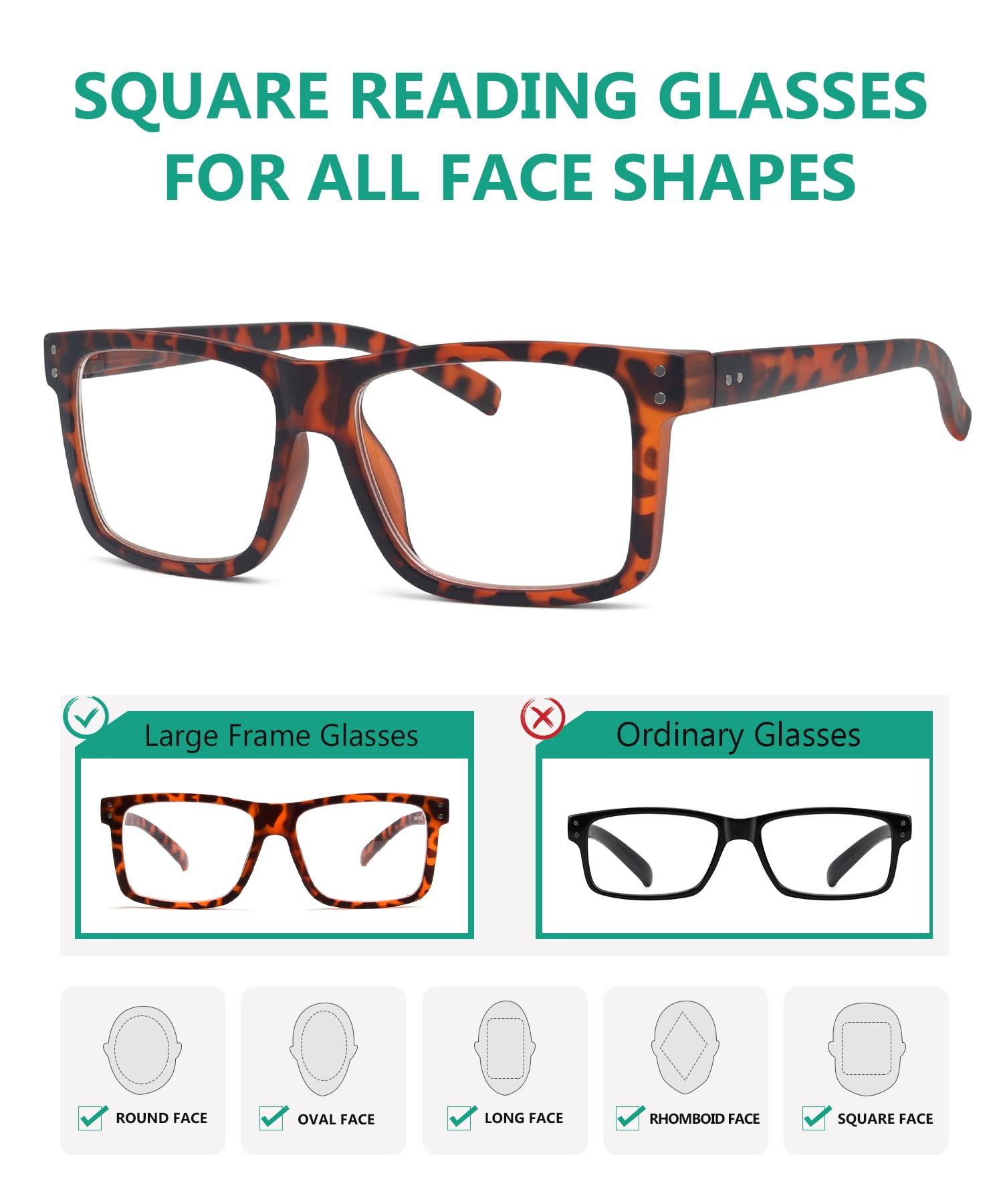 Eyekepper 5-pack Oversized Reading Glasses Square Large Frame Readers for Men and Women +1.50 - Image 4