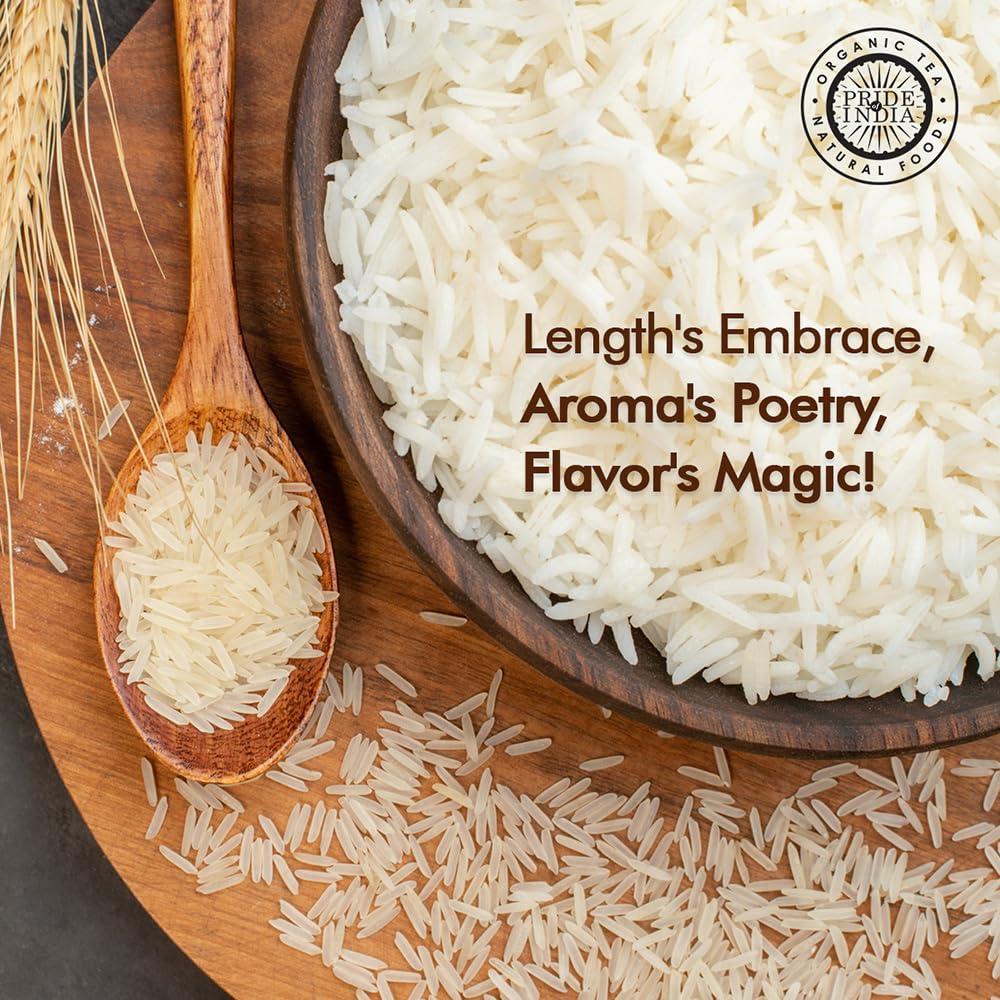 Pride Of India - Extra Long Indian Basmati Rice, Naturally Aged Aromatic Grain, 3 lbs Jar - Image 3