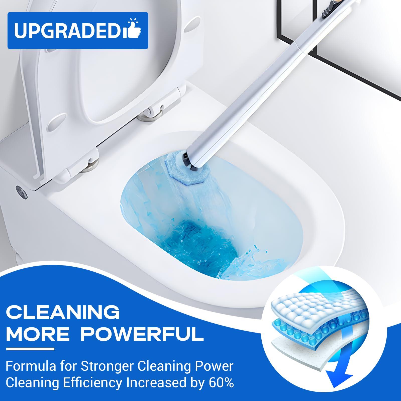 Sagry 50 Counts Disposable Toilet Bowl Wand Refills, Toilet Cleaner Refill Pads, Disposable Wand Heads for Deep Cleaning, Toilet Brush Head Compatible with Most Toilet Brushes - Image 2