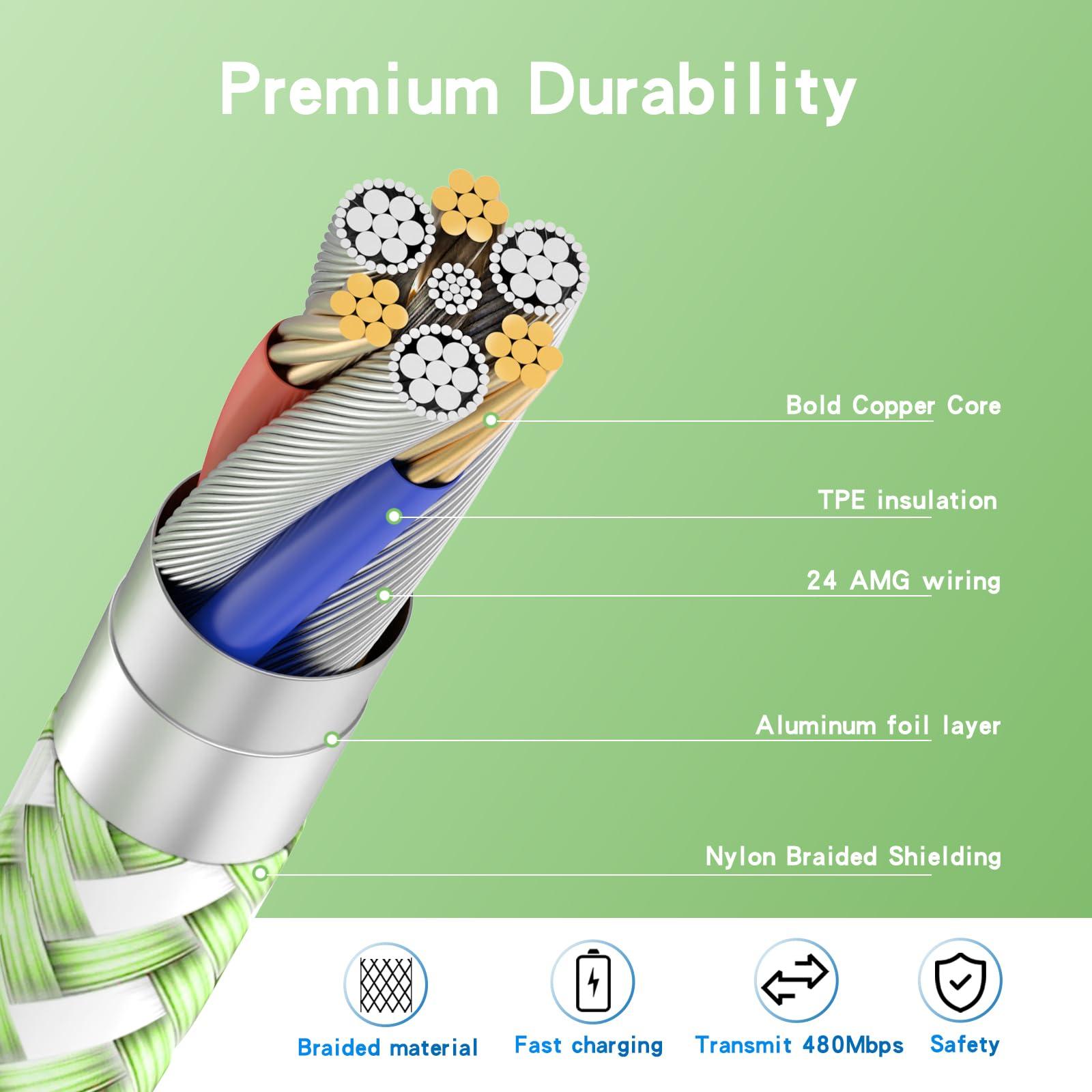 iPhone Charger Cord, [Apple MFi Certified] Lightning Cable, 6Pack (3/3/6/6/6/10 FT) Nylon Braided USB Charging Cable for iPhone 14/13/12/11 Pro Max/XS MAX/XR/XS/X/8/7/6s Plus, iPad - Image 6