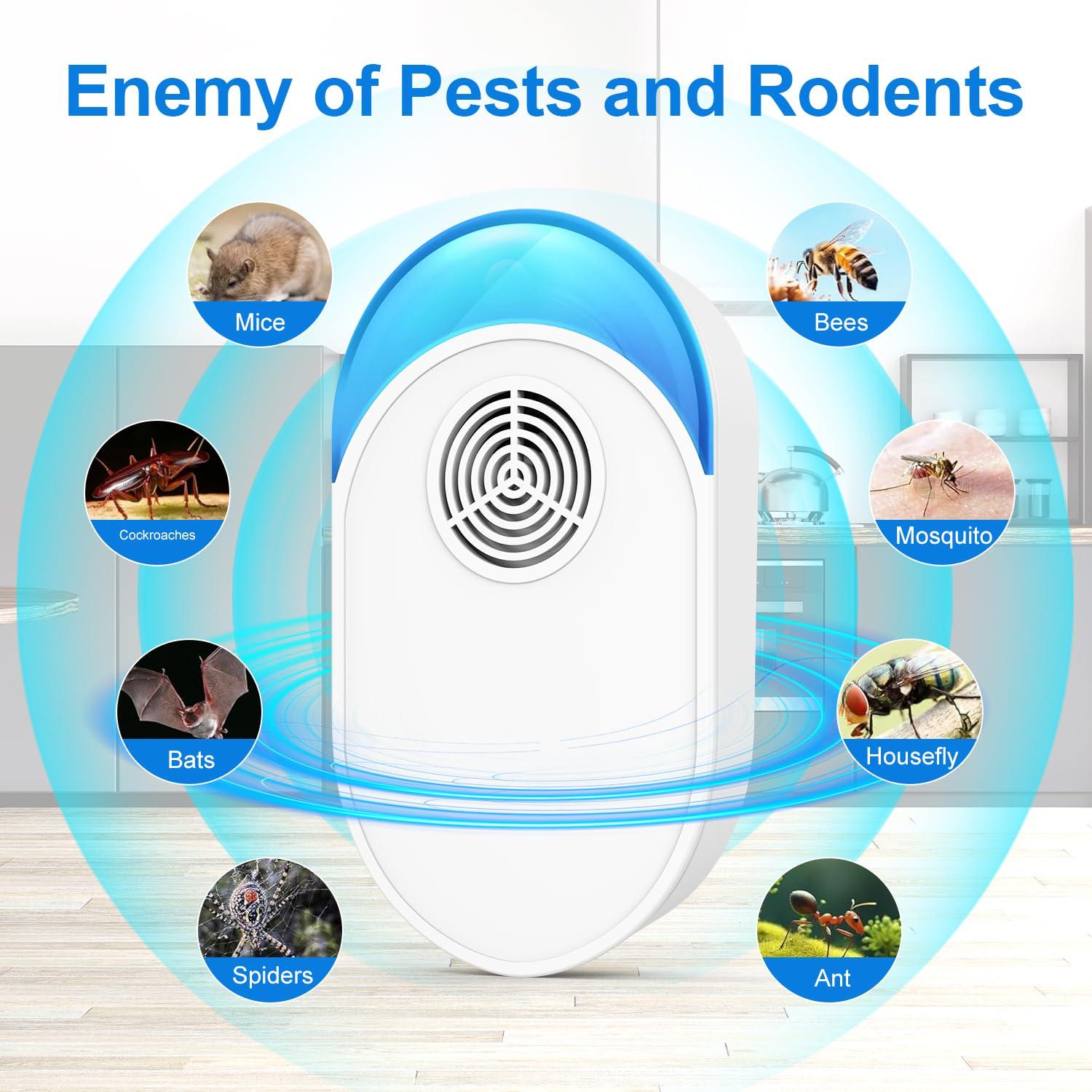 2025 Upgraded Ultrasonic Repeller 6 Packs, Indoor Ultrasonic Repellent for Roach, Rodent, Mouse, Bugs, Ant, Mosquito, Mice, Spider, Electronic Plug in Pest Control - Image 2