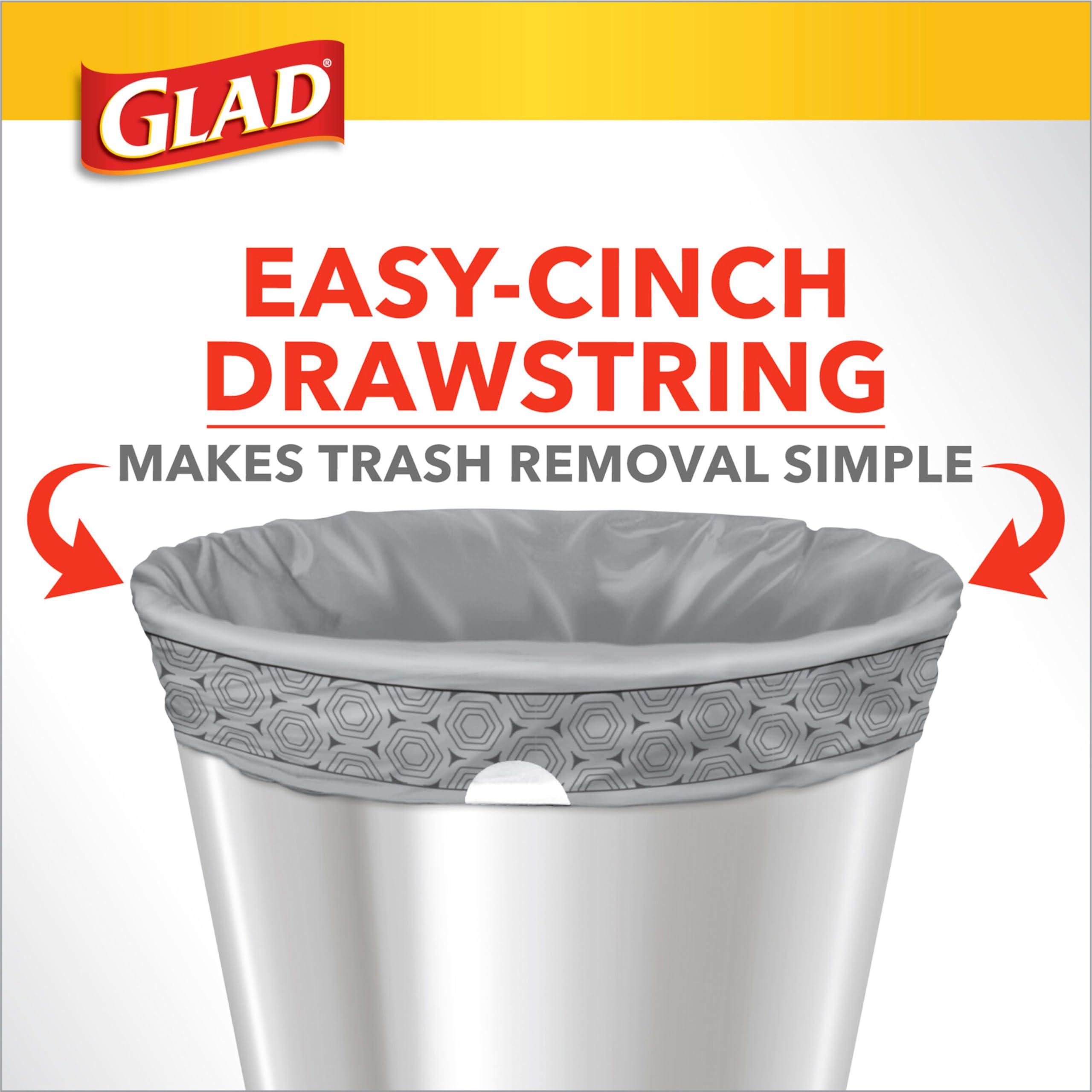 Glad Small Drawstring Trash Bags with Clorox, 4 Gal, Lemon Fresh Bleach, 80 Ct (Package May Vary) - Image 4