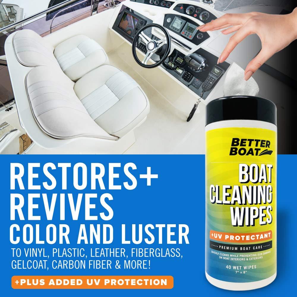 Boat Cleaner Wipes with UV Protection, Marine Vinyl Cleaner and Protectant, for Boat Seats, Car Leather, Dashboard, Console, Interior, and Exterior Cleaning Supplies - Image 7