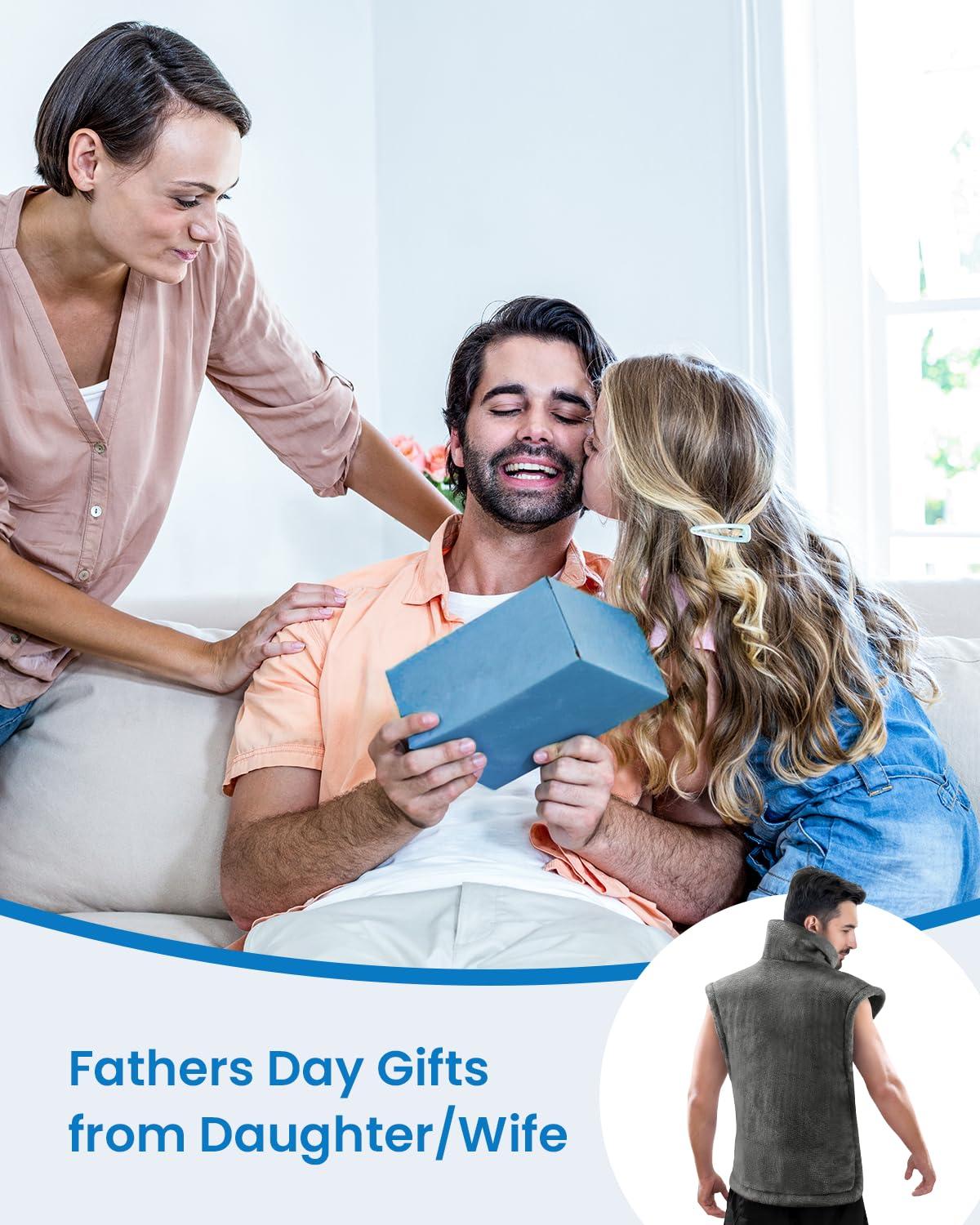 RENPHO King Size Heating Pad for Back Pain Relief, Mothers Day & Fathers Day & Birthday Gifts for Mom Dad Men, FSA HSA Eligible, 24"x37" XL Large Heat Pad for Neck and Shoulders, ETL Certified, Gray - Image 2