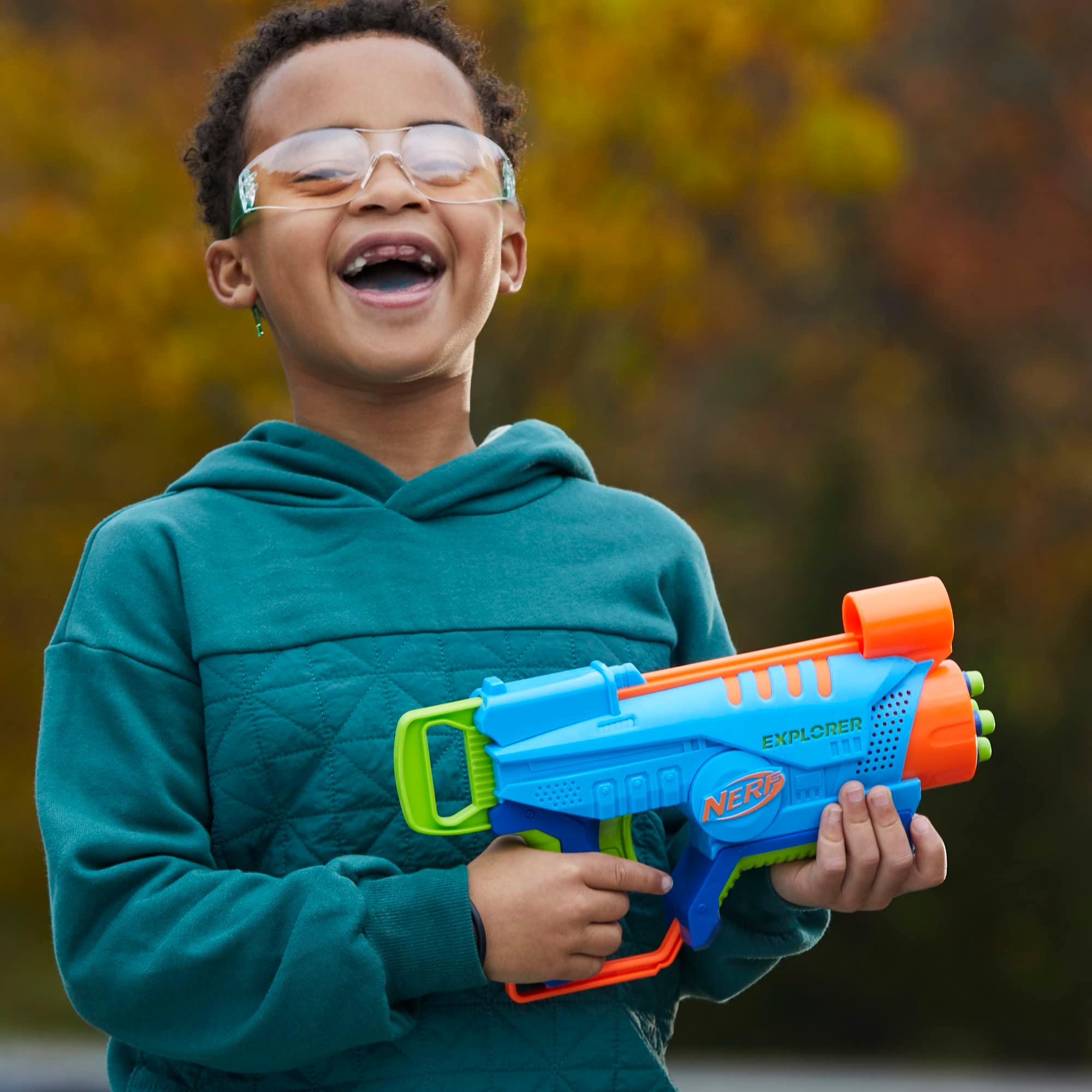 NERF Elite Junior Explorer Easy-Play Toy Foam Blaster, 8 Darts for Kids Outdoor Games, Ages 6 & Up - Image 7