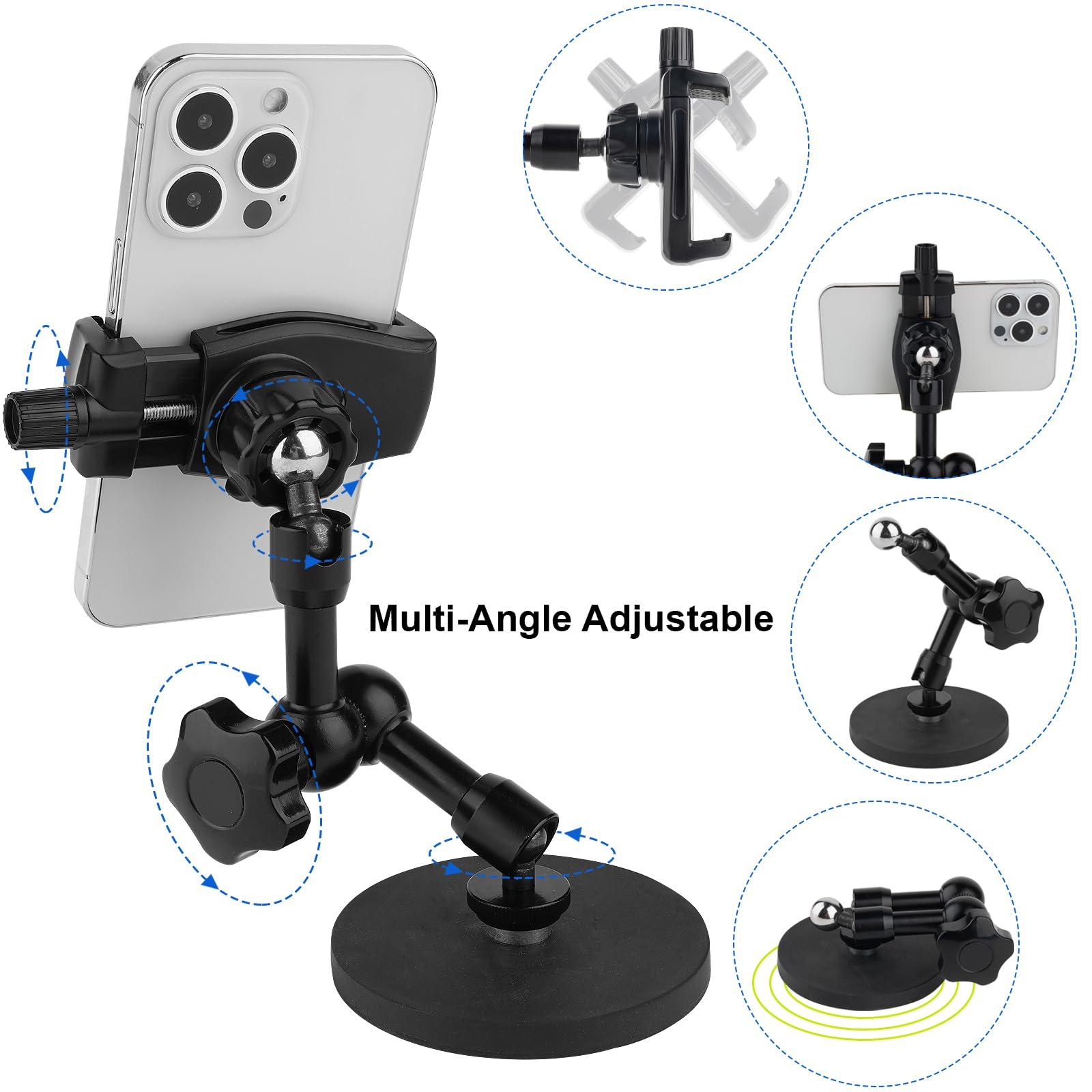 Mippko Magnetic Phone Holder,Heavy Duty Phone Mount for Truck/Tractor/Forklift/Boat/Motor Vehicles,Fit 3.5~7.5" iPhone/Nexus/Smartphone,360°Adjustable Arm 3.46" Magnetic Base - Image 7