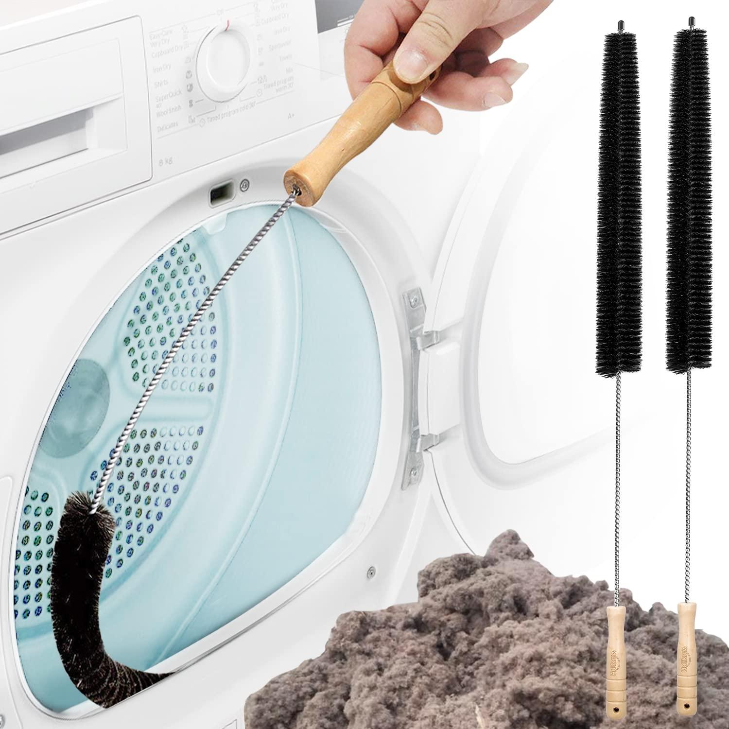 Holikme Dryer Vent Cleaner Kit 2 Pack - Household Cleaning Supplies 304 Stainless Steel Dryer Lint Brush, Home Essentials for Lint Trap Dust & Pet Hair