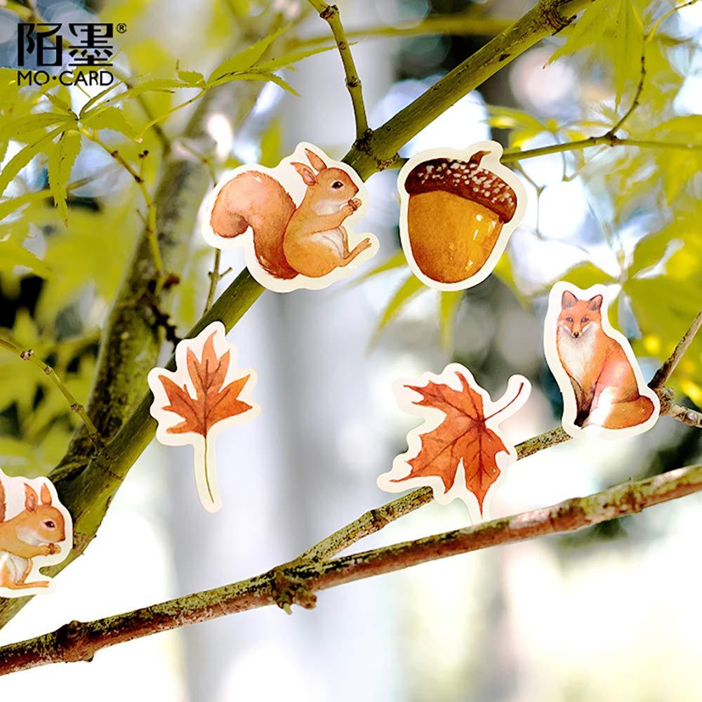 Small Scrapbooks Laptop Stickers, Doraking 46PCS Boxed Cute Autumn Style Stickers for Laptop, Scrapbooking, Suitcase (Autumn Forest, 46PCS/Box) - Image 4