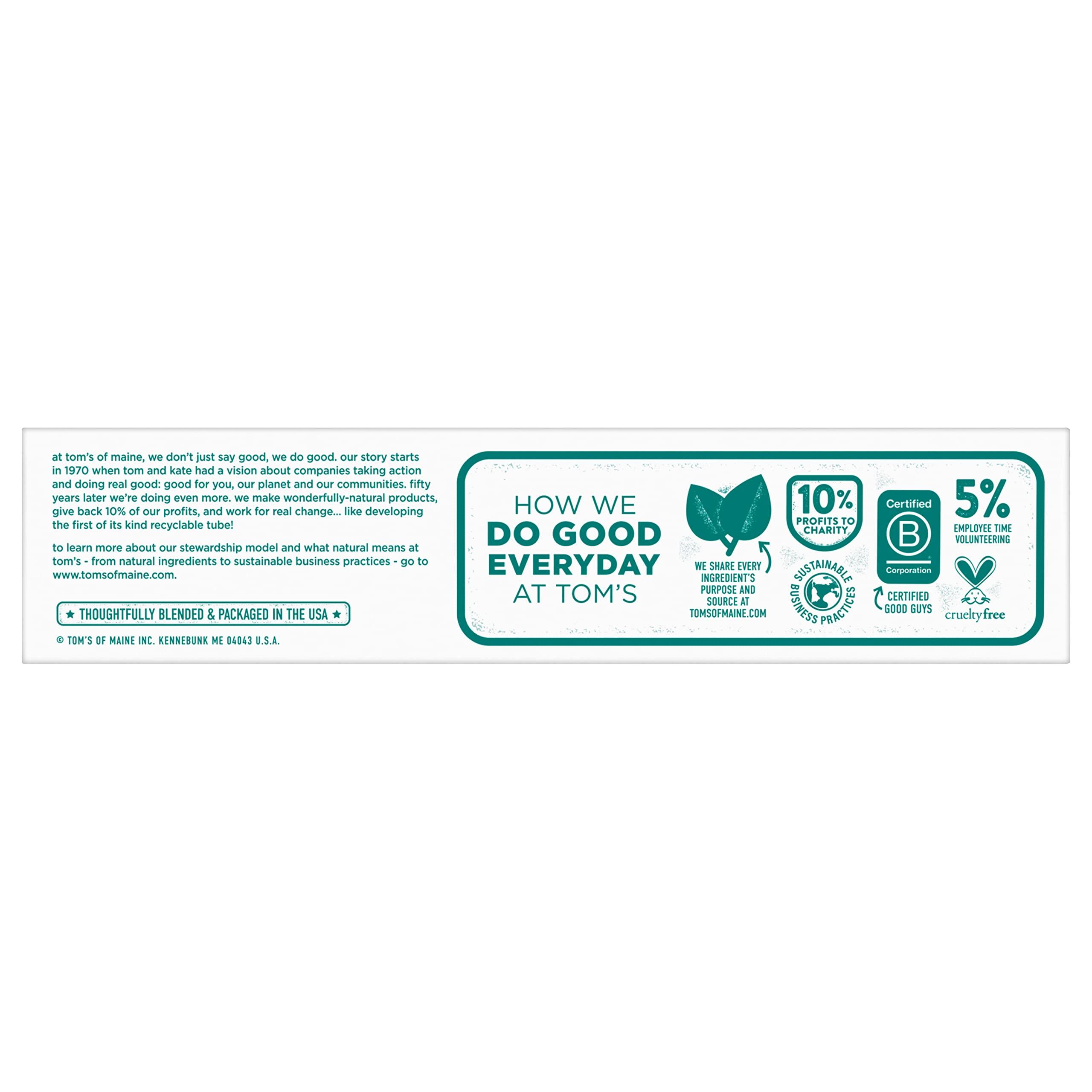 Tom's of Maine Whole Care Natural Toothpaste with Fluoride, Peppermint, 4 oz. 3-Pack (Packaging May Vary) - Image 9