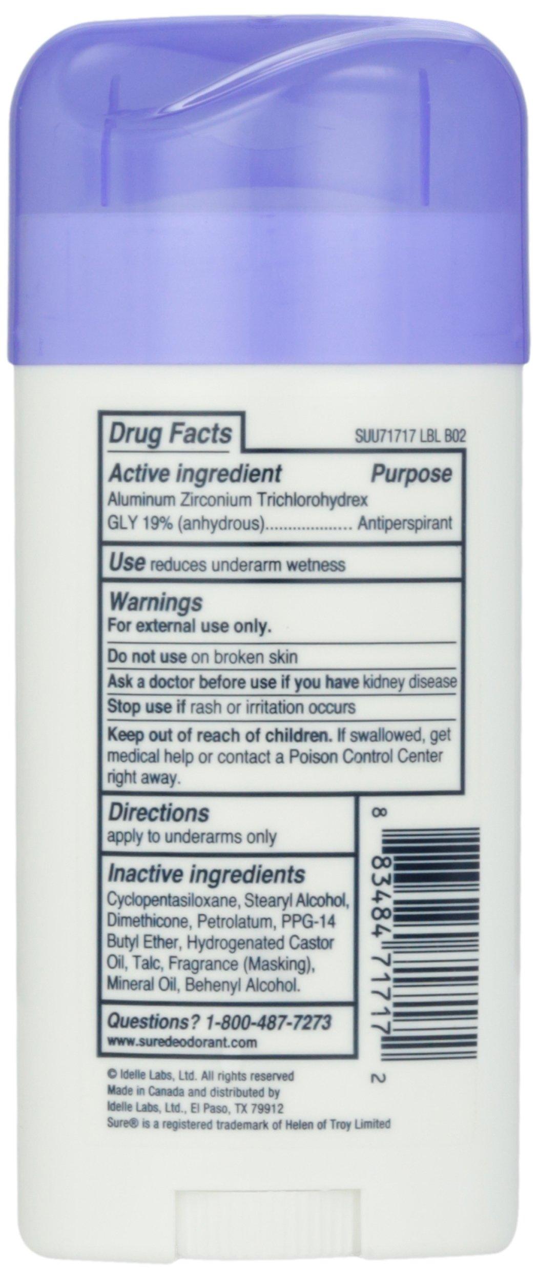 Sure Deodorant Invisible Solid, Unscented - 2.6 oz - Image 4
