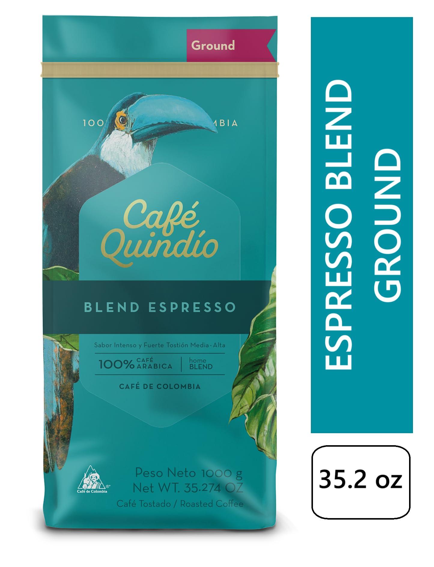 Cafe Quindio Espresso Blend - Medium/Dark Roast 100% Colombian Excelso Ground Arabica Coffee - 35.2 Ounce Bag (1kg) - Image 4