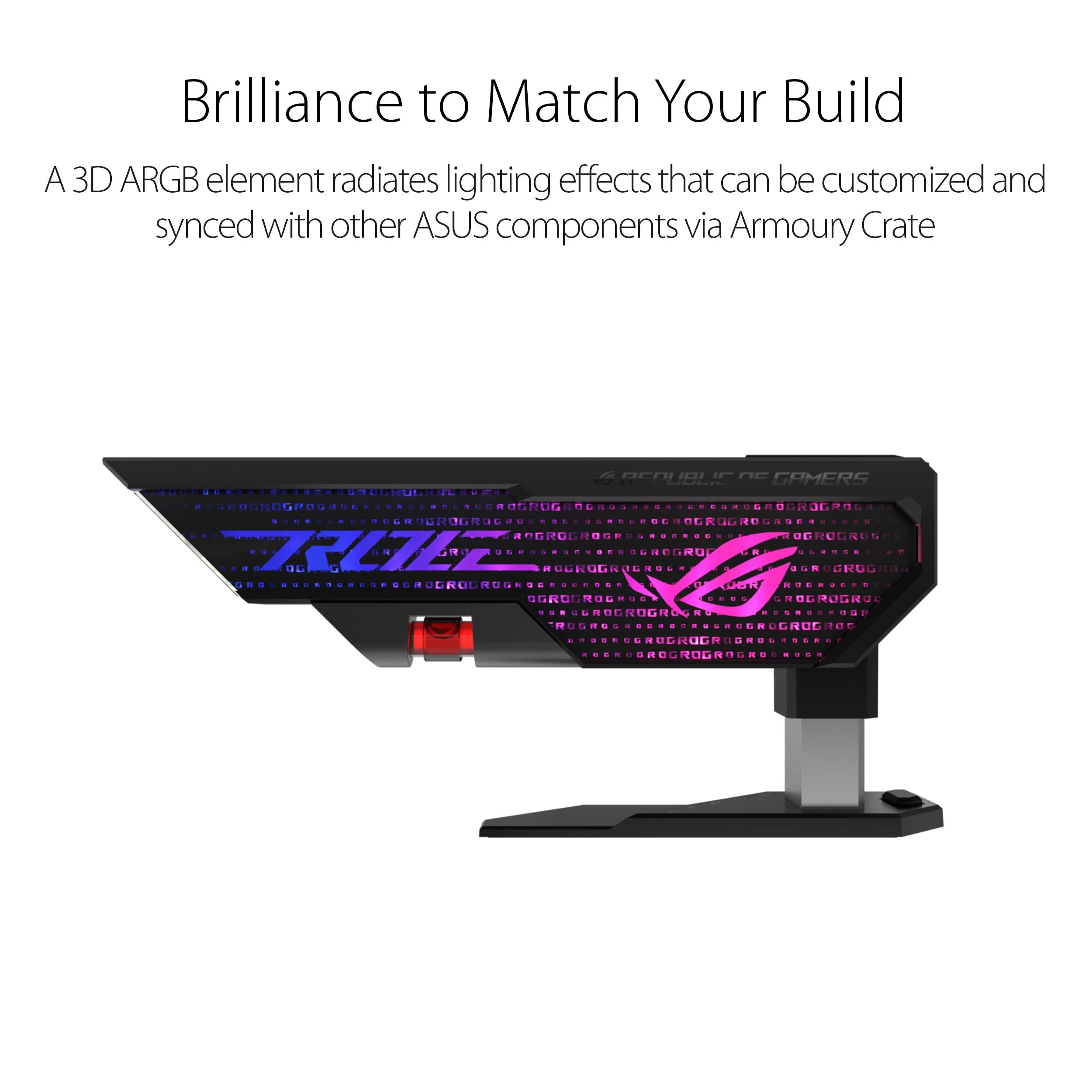 ASUS ROG Herculx Graphics Card Anti-Sag Holder Bracket (Solid Zinc Alloy Construction, Easy Toolless Installation, Included Spirit Level, Adjustable Height, Wide Compatibility, Aura Sync RGB) - Image 5