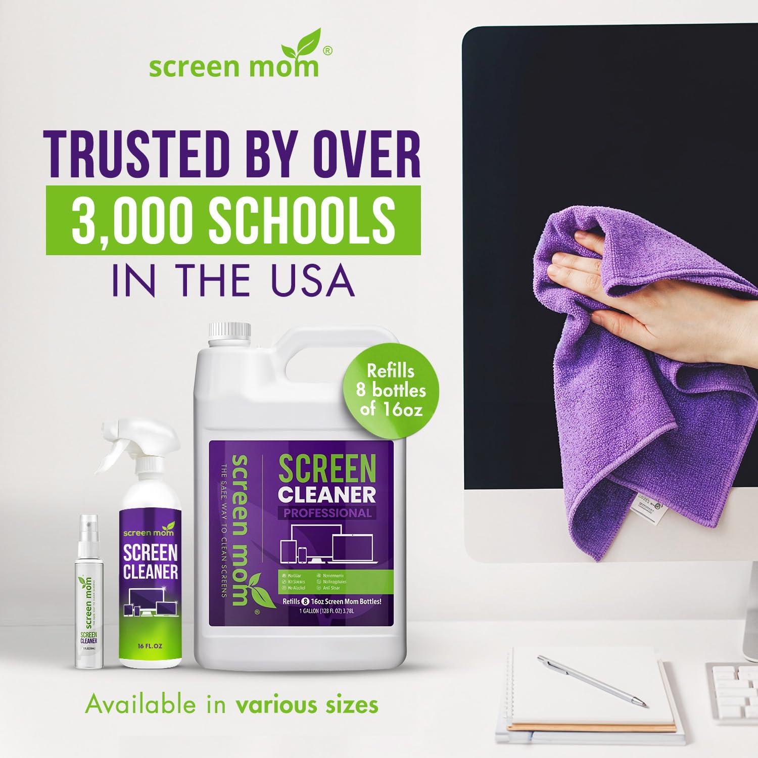Screen Mom Screen Cleaner Spray and Microfiber Cloth 16oz Screen Cleaner Spray and Wipe for TV, Laptop, Computer, Phone, iPad, Car Screen Cleaning Kit Electronic Cleaner Spray - Image 5
