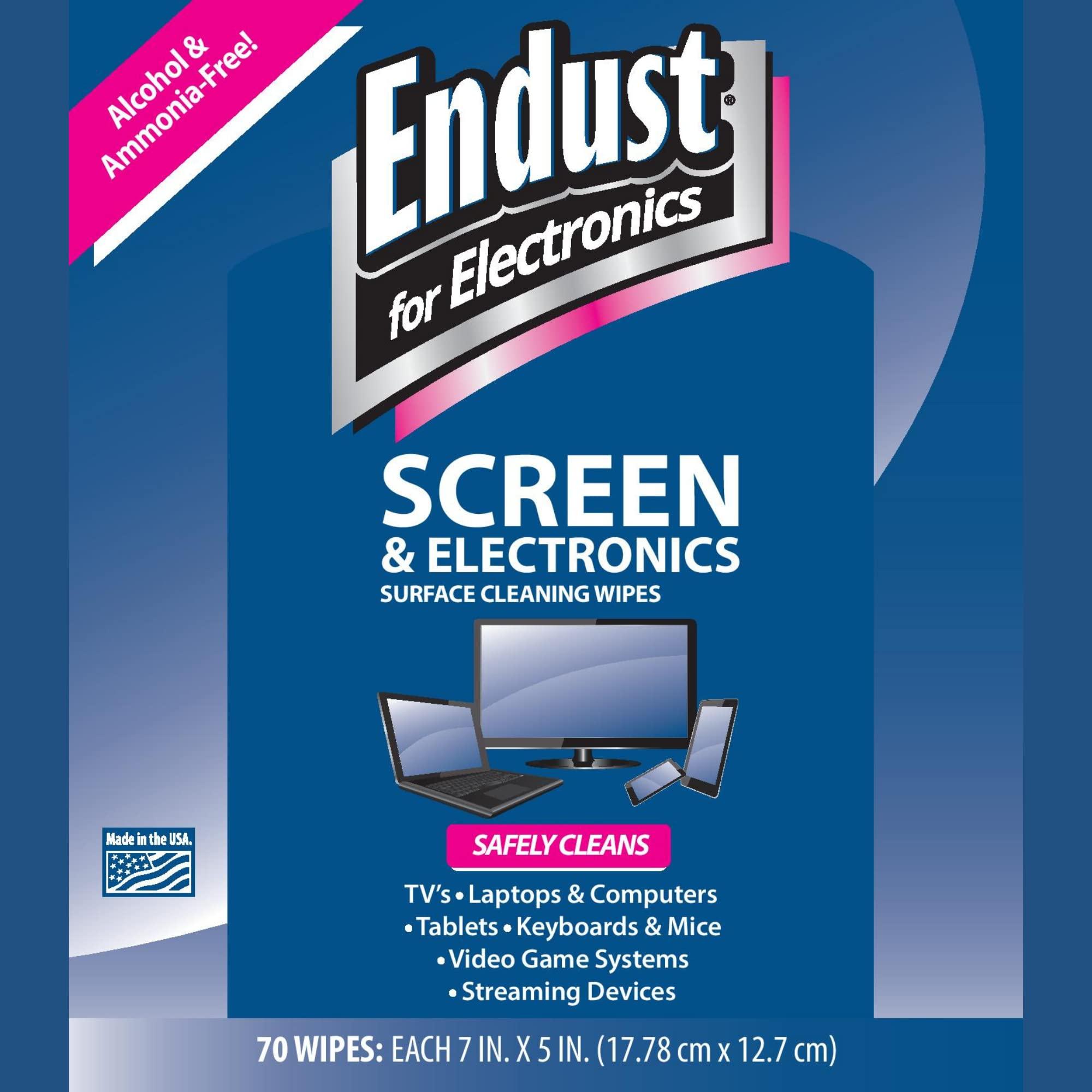 Endust For Electronics Screen Cleaner Wipes, Electronics Surface Cleaning Wipes, For Tablet, E-Reader, Monitor, Laptop, Phone, TV, GPS, Pre-Moistened, Alcohol & Ammonia Free, 140 Count (Pack of 2) (11506+12596) - Image 5