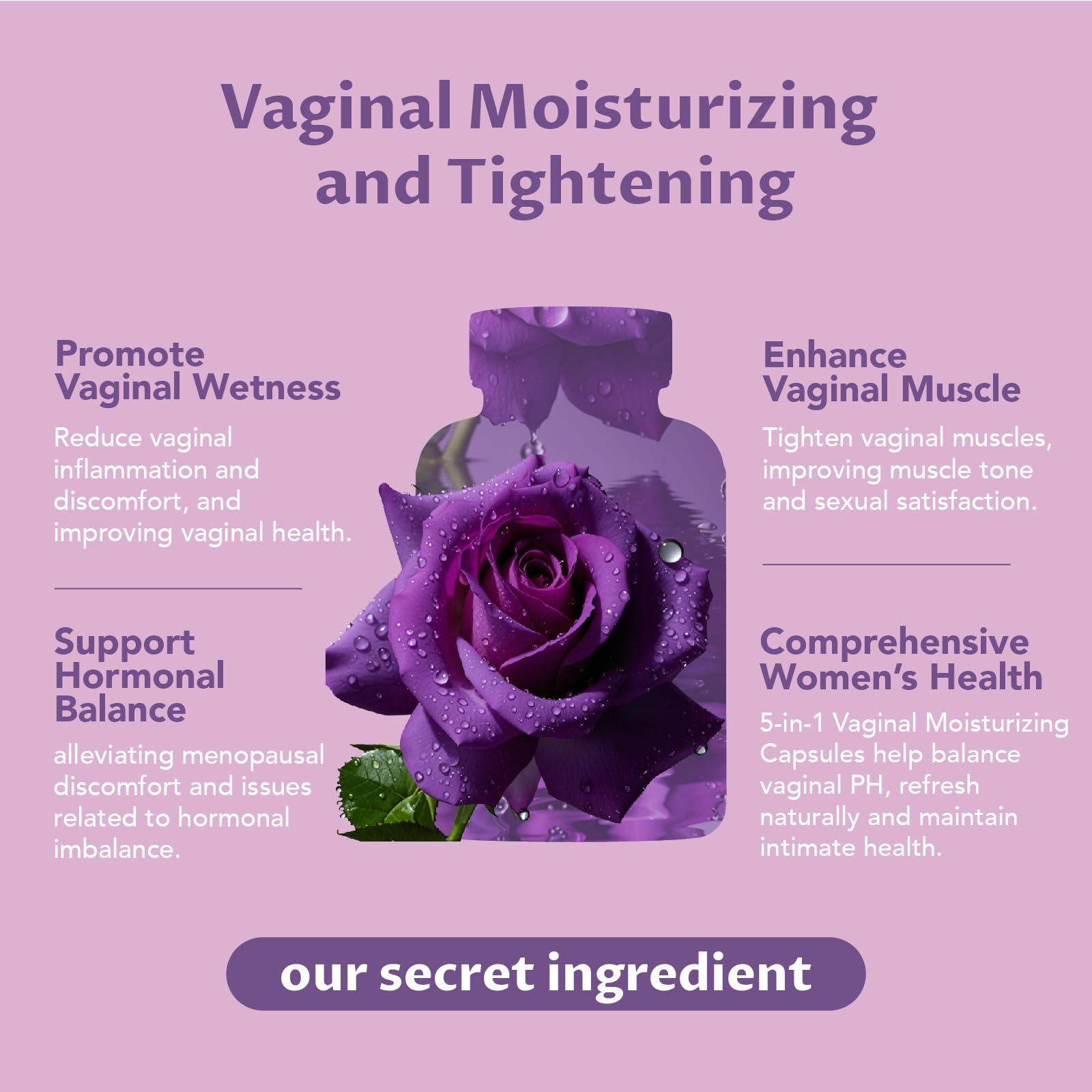 Vaginal Tightening Capsules for Women – Kacip Fatimah, Manjakani & Slippery Elm – Support Elasticity, pH Balance & Intimate Dryness Relief – 60 Vegan Capsules – No Gel or Cream Needed - Image 2