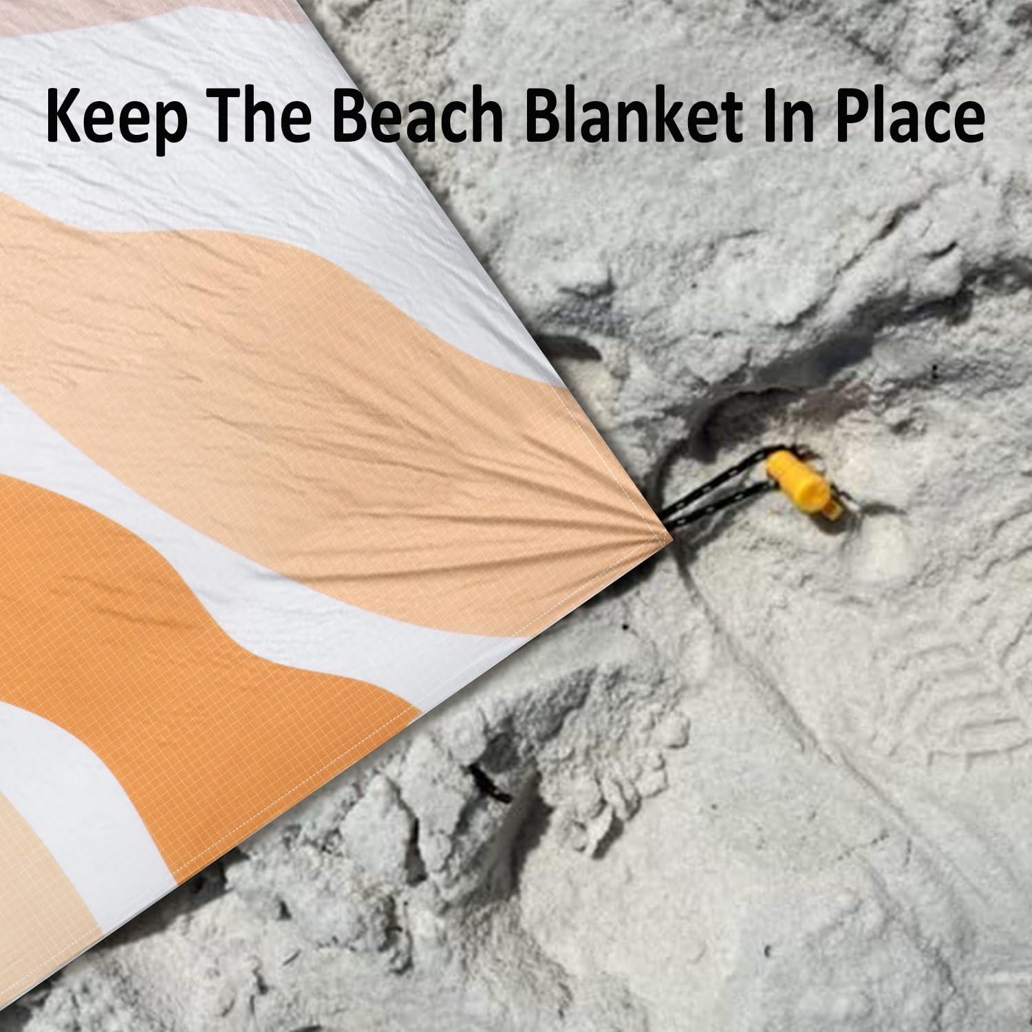 Waterproof Sandproof Beach Blanket, 9 Ft X 10 Ft Extra Large Beach Mat for 8 Adults, Lightweight Polyester Outdoor Picnic Blanket for Travel, Hiking, Camping, Beach Accessories for Vacation - Image 5