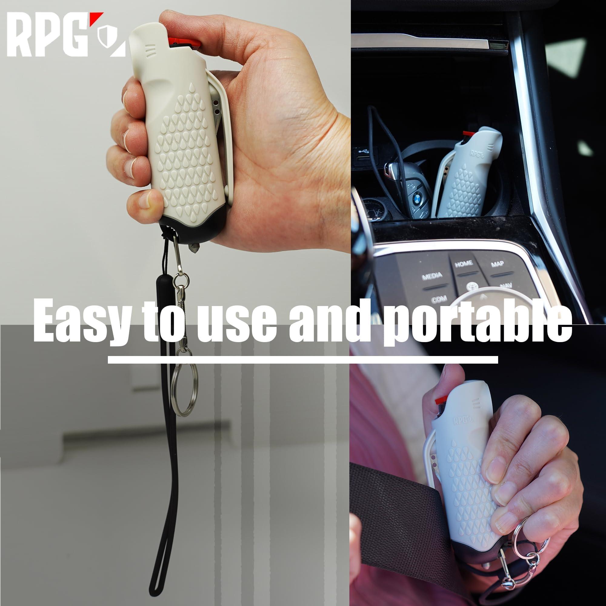 RPG 3-in-1 OC Pepper Spray, Women Self Defense Weapons Kits with Seat Belt Cutter & Window Breaker, Safety Keychain Set for Women | Car Essentials | Made in USA - Image 6