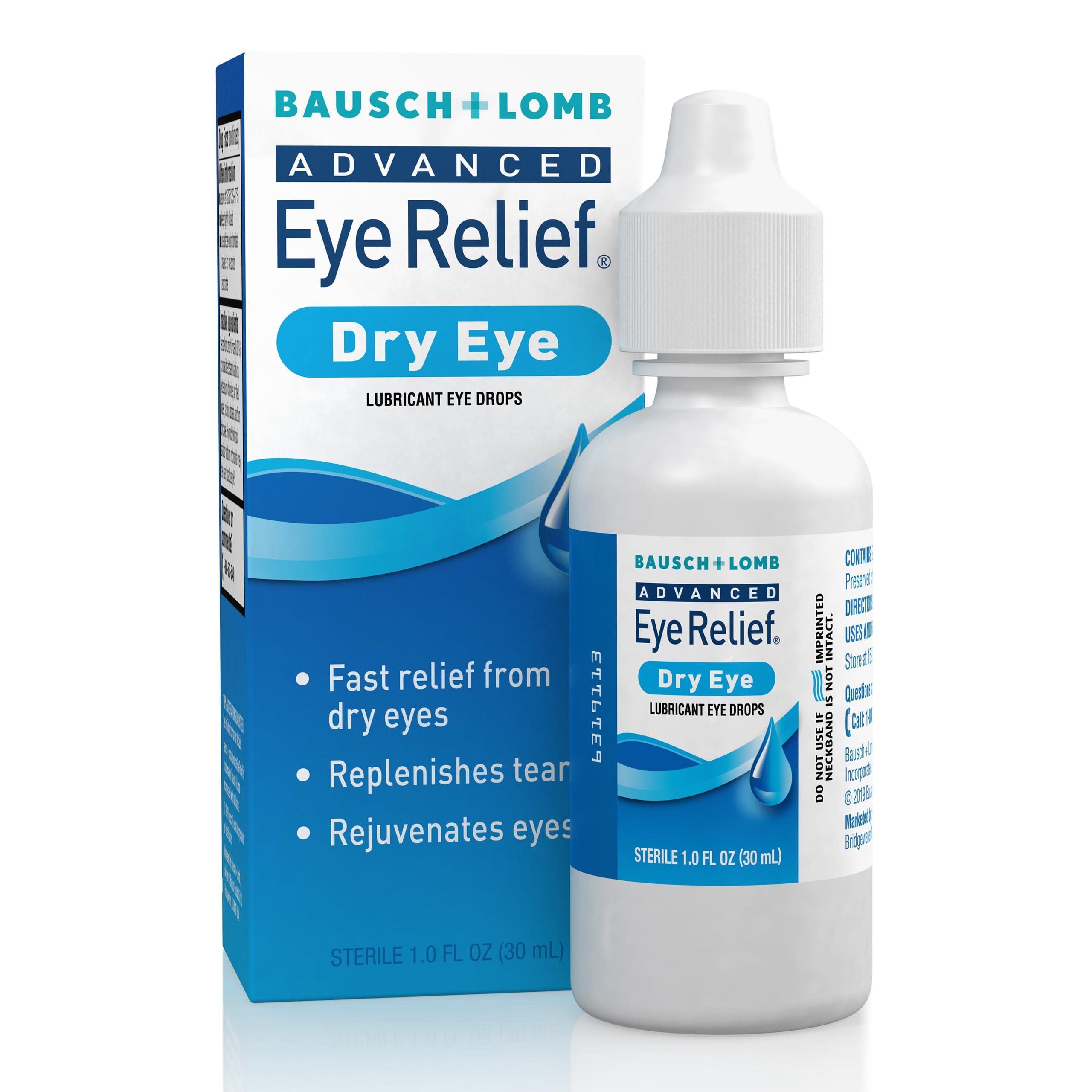 Bausch + Lomb Advanced Eye Relief, Lubricant Eye Drops for Dry Eyes, Moisturizing & Soothing, Replenishes Tears for Fast Relief, 0.5 Fl Oz