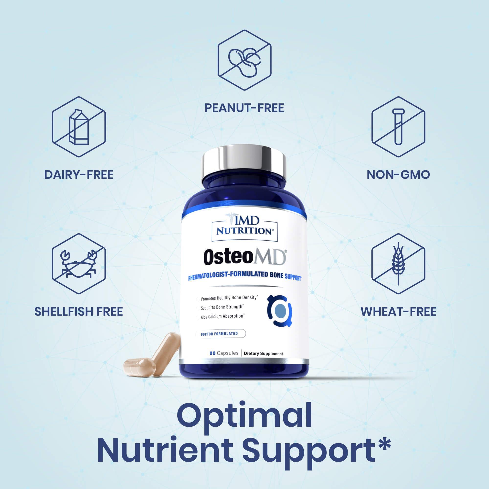 1MD Nutrition OsteoMD for Comprehensive Support - Supplement for Women and Men - Promote Density w/Vitamin D - Hydroxyapatite w/Vitamin D3 & K2-90 Capsules - Image 3