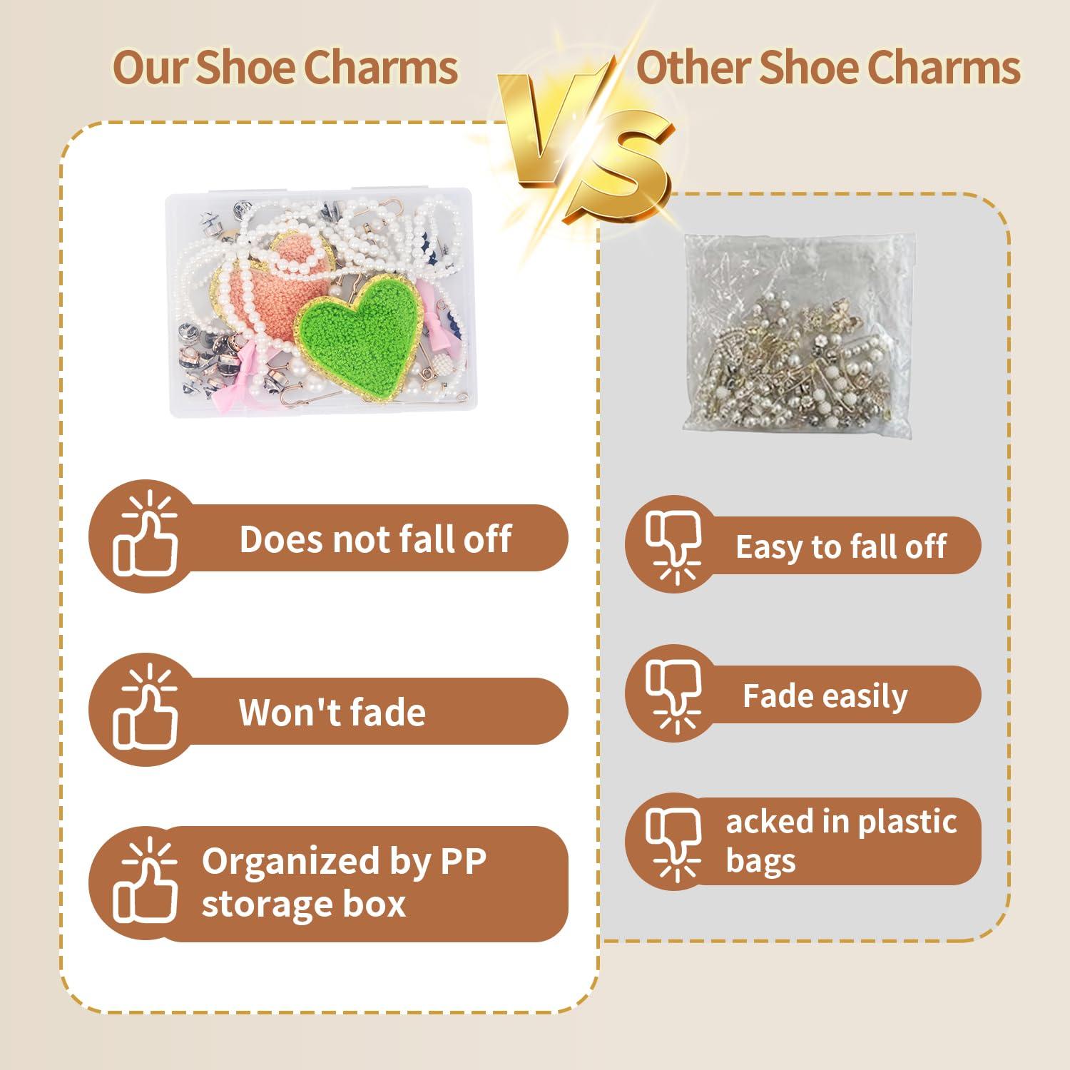 Lumtain 32PCS Shoe Charms for Sneakers - Bling Shoe Charms, Women and Girl Shoelace Jewelry, Brooches Laces Clothes Hats Junk Socks Suit - Image 3