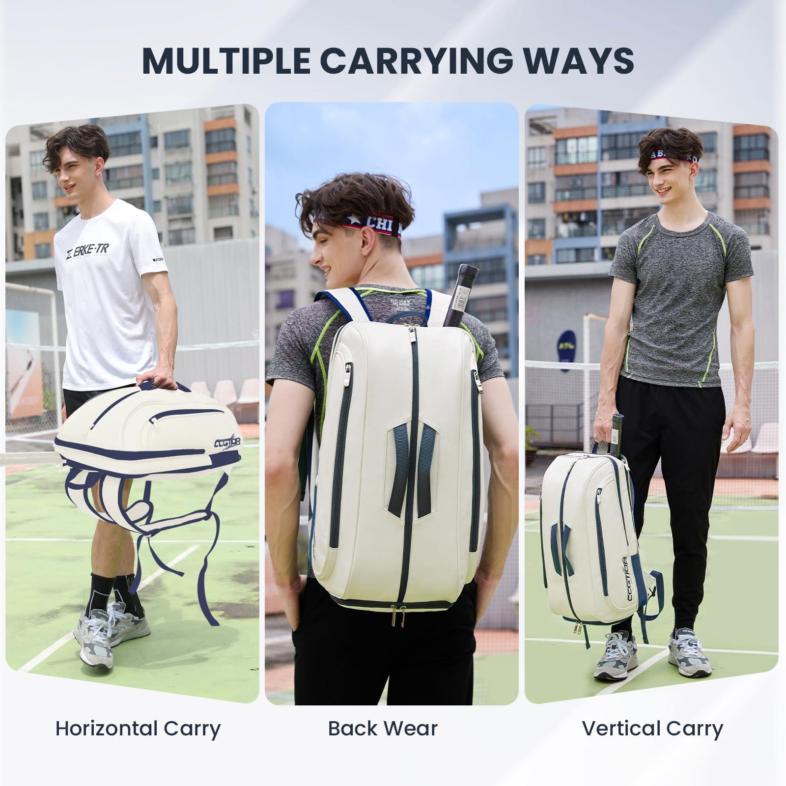 CCGTIOR Multi-Use Beach Tennis Bag For Sport Convertible Padel Backpack With Shoe Compartment, Laptop Sleeve,Fence Hook,Ball Sleeve - Image 7