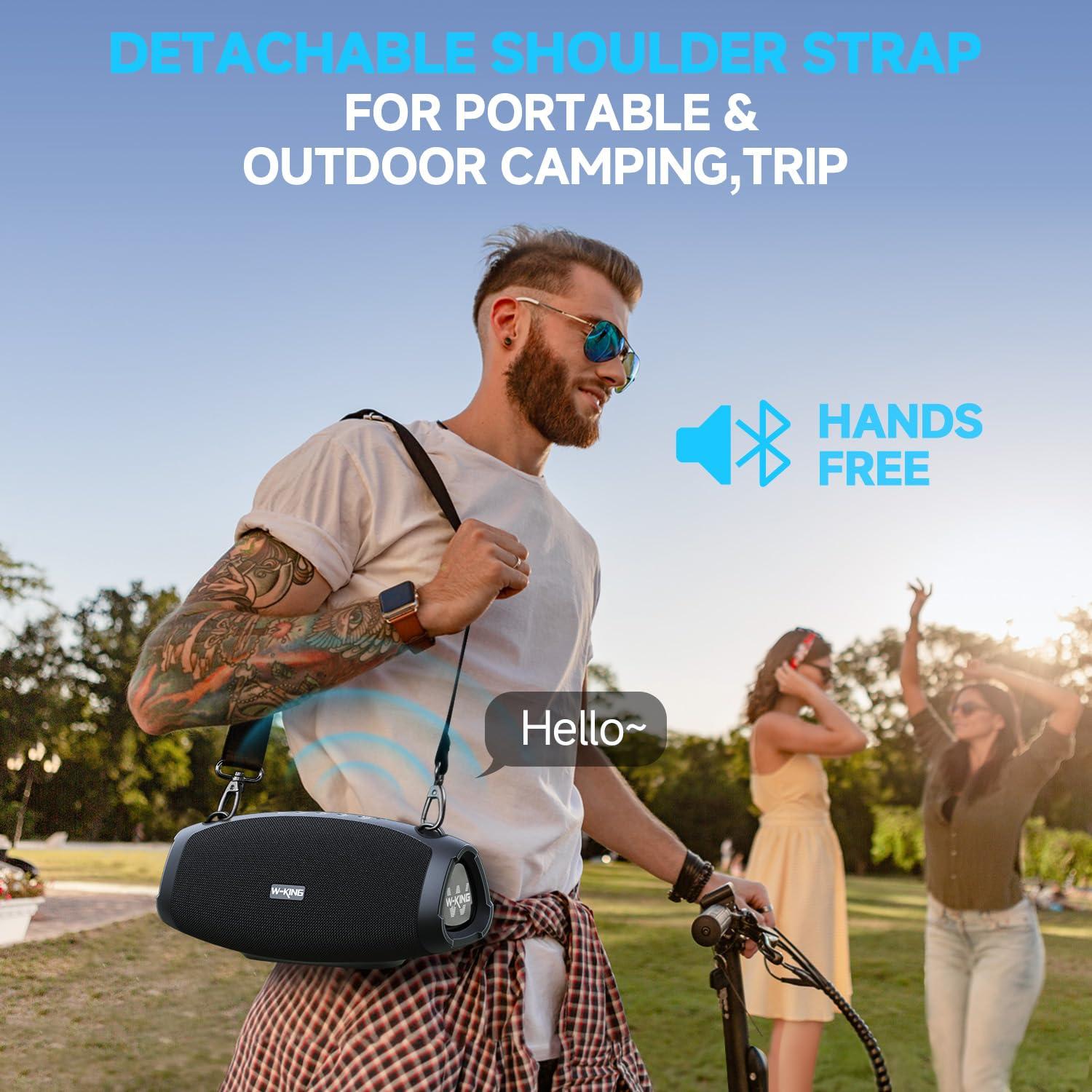 W-KING Portable Speaker Bluetooth Wireless, 120W Max Loudest Outdoor Waterproof Bluetooth Speaker Subwoofer*2, IPX6 Large Big Party Boombox,Triple Passive Radiators-70W Deep Bass/DSP/42H/Power Bank/EQ - Image 10