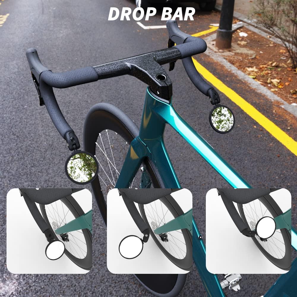 BriskMore Bike Mirrors,Bike Bar End Mirror, HD Glass Convex Lens Bicycle Rearview Mirror, Safe Cycling Rearview Mirror, Easy to Install - Image 5