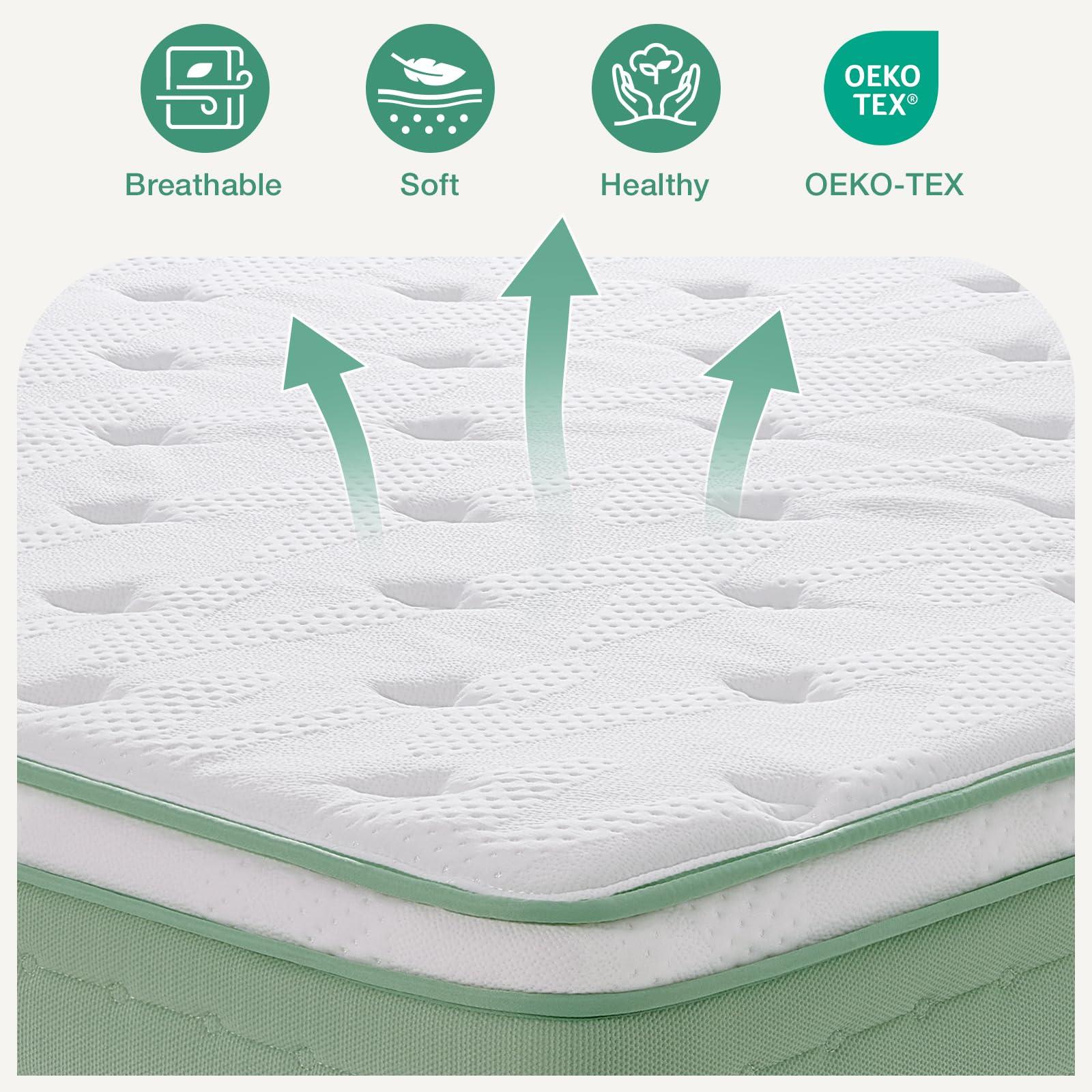 Novilla Twin Mattress, 10 Inch Hybrid Mattress in a Box, Gel Inflation Memory Foam with Pocket Coils Innerspring for a Cozy Night, Pillow Top Twin Size Mattresses, Medium Firm & Fit The Body's Curves - Image 5
