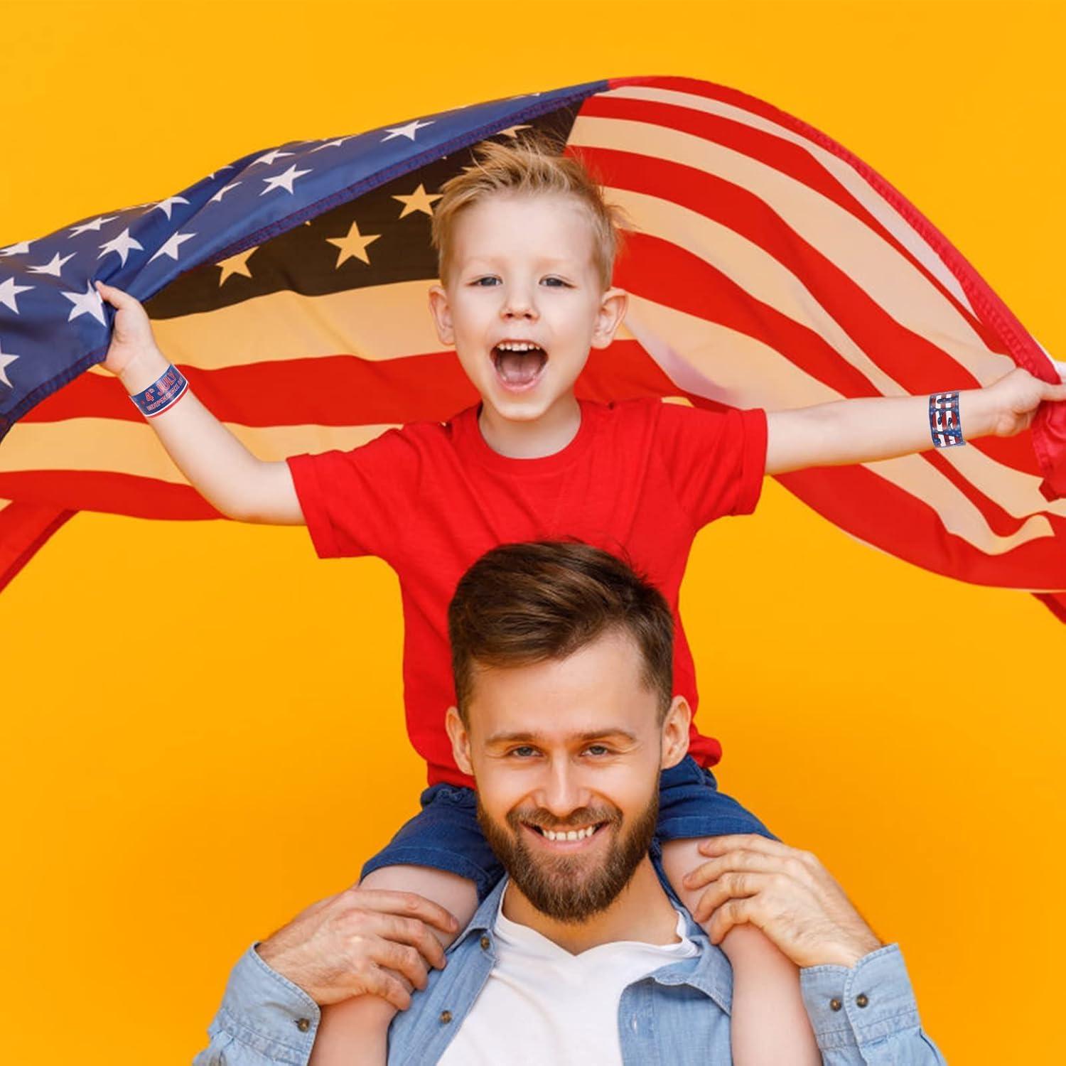 【12 Patterns 36PCS】 4th of July Slap Bracelets Bulk 4th of July Accessories Patriotic Party Favors Parade Throws Fourth of July Party Supplies Toys Gifts USA Accessories Fourth of July Deals - Image 7