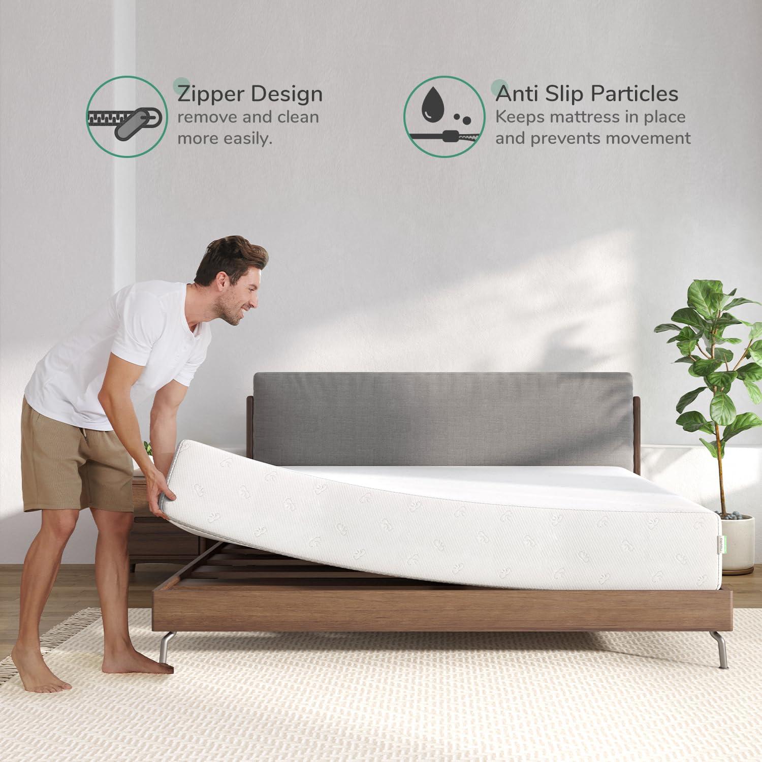 Novilla King Mattress, 12 Inch King Size Memory Foam Mattress with Comfort Foam for Pressure Relief & Cool Fresh Sleep, Removable Washable Cover,Mattresses in a Box,Medium Firm - Image 5