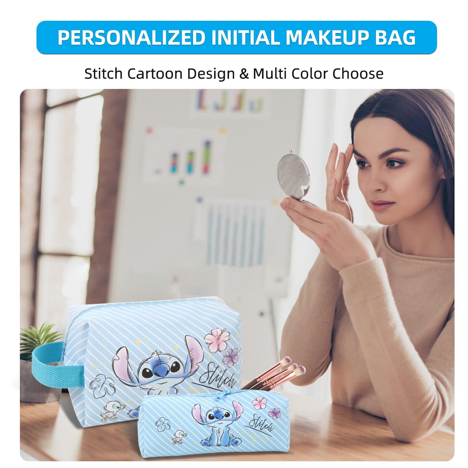 MOBRWUVS Travel Cosmetic Bag, Large Capacity Cartoon Cosmetic Pouch Makeup Bag with Zipper, Travel Toiletry Bag Makeup Accessories Organizer, The Best Gift for Women (Blue) - Image 6