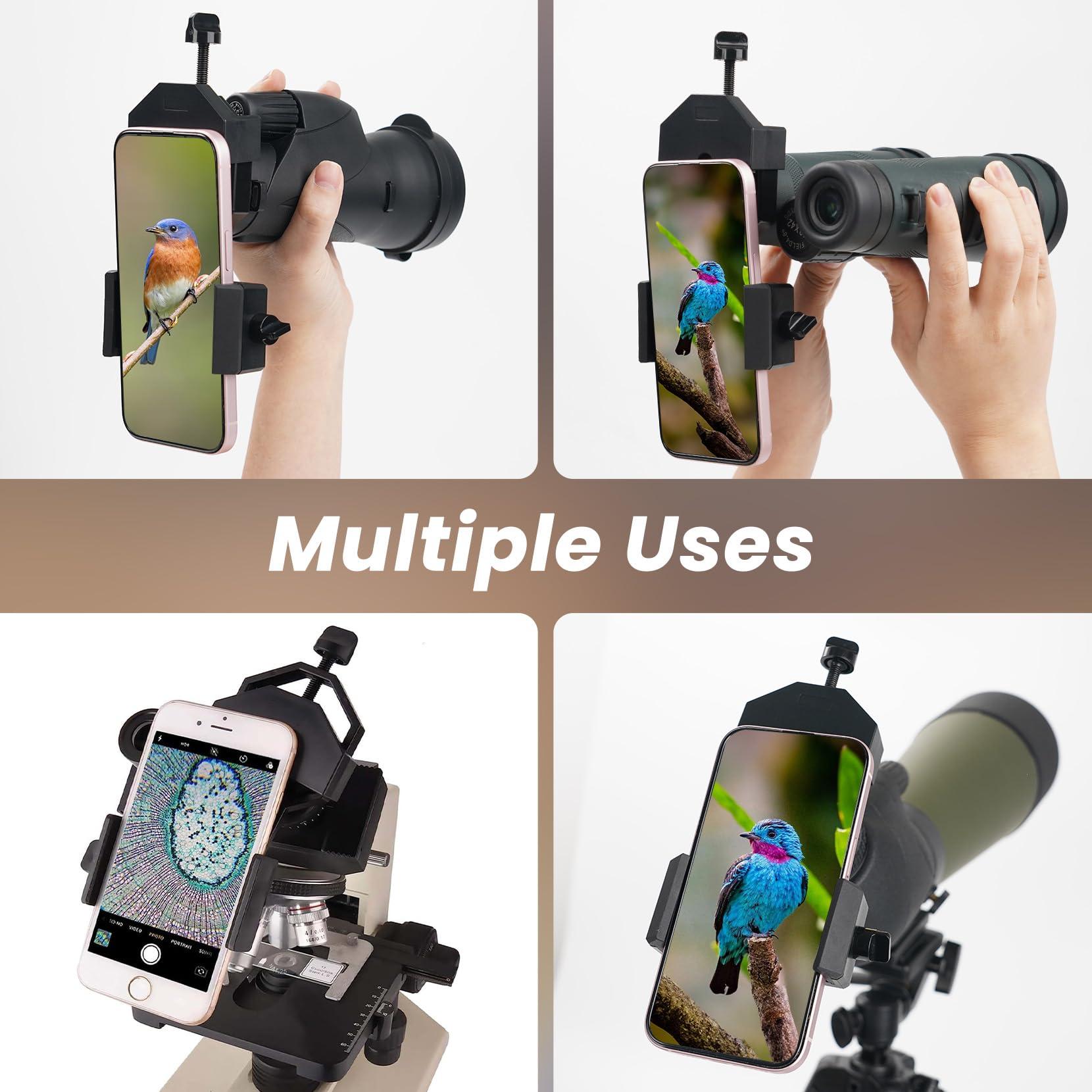 GOSKY Smartphone Adapter Mount Regular Size - Compatible with Binoculars, Monoculars, Spotting Scopes, Telescope, Microscopes Fits almost all Smartphones on the Market Record Nature and The World - Image 7