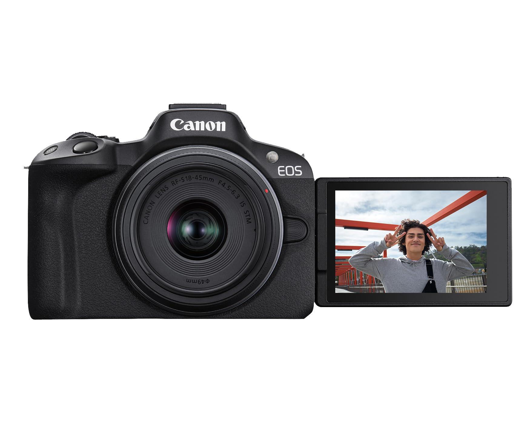 Canon EOS R50 Mirrorless Camera RF-S18-45mm F4.5-6.3 is STM Lens Kit, 24.2 Megapixel CMOS (APS-C) Sensor, 4K Video, Hybrid Camera, Photo and Video, Vlogging, Content Creator, RF Mount, Black - Image 6