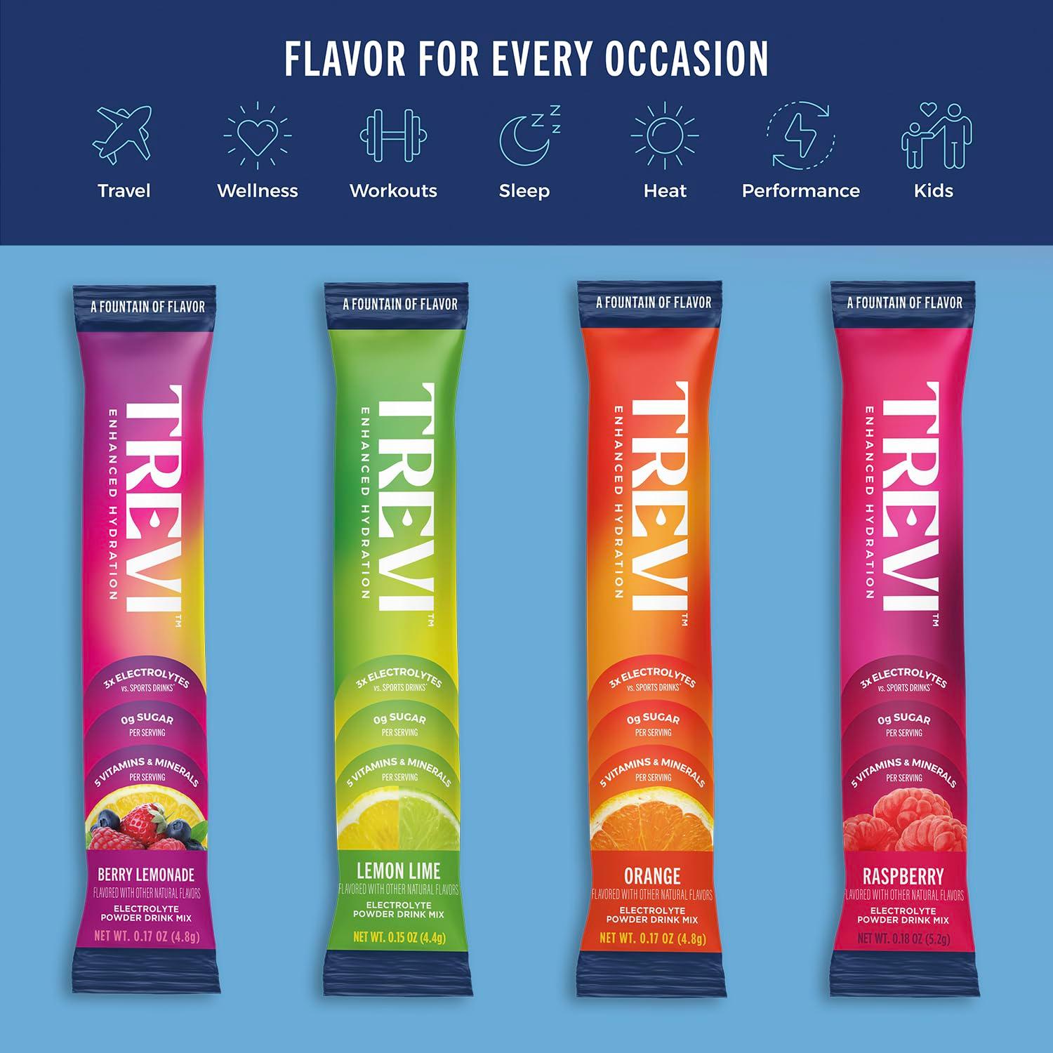Trevi™ Sugar Free Electrolytes - Drink Mix Hydration Powder Packets - 28 Count - Variety Pack 1 - Image 6