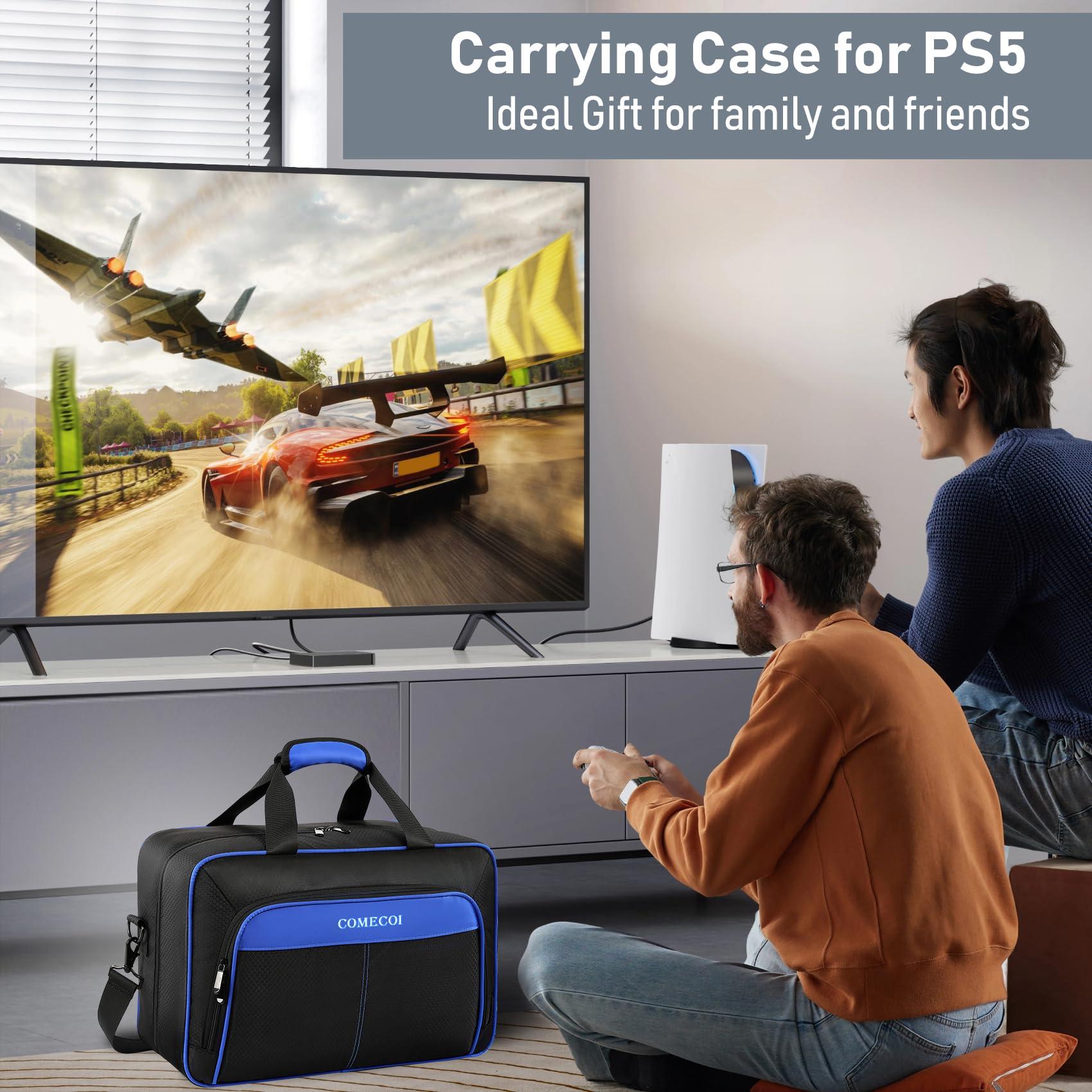 COMECOI Carrying Case for PS5, Travel Case for PS 5 Protective, Large Capacity Storage Bag Compatible with Playstation 5 Disk/ Digital Edition Console, Controllers, Game Cards, Accessories - Image 7