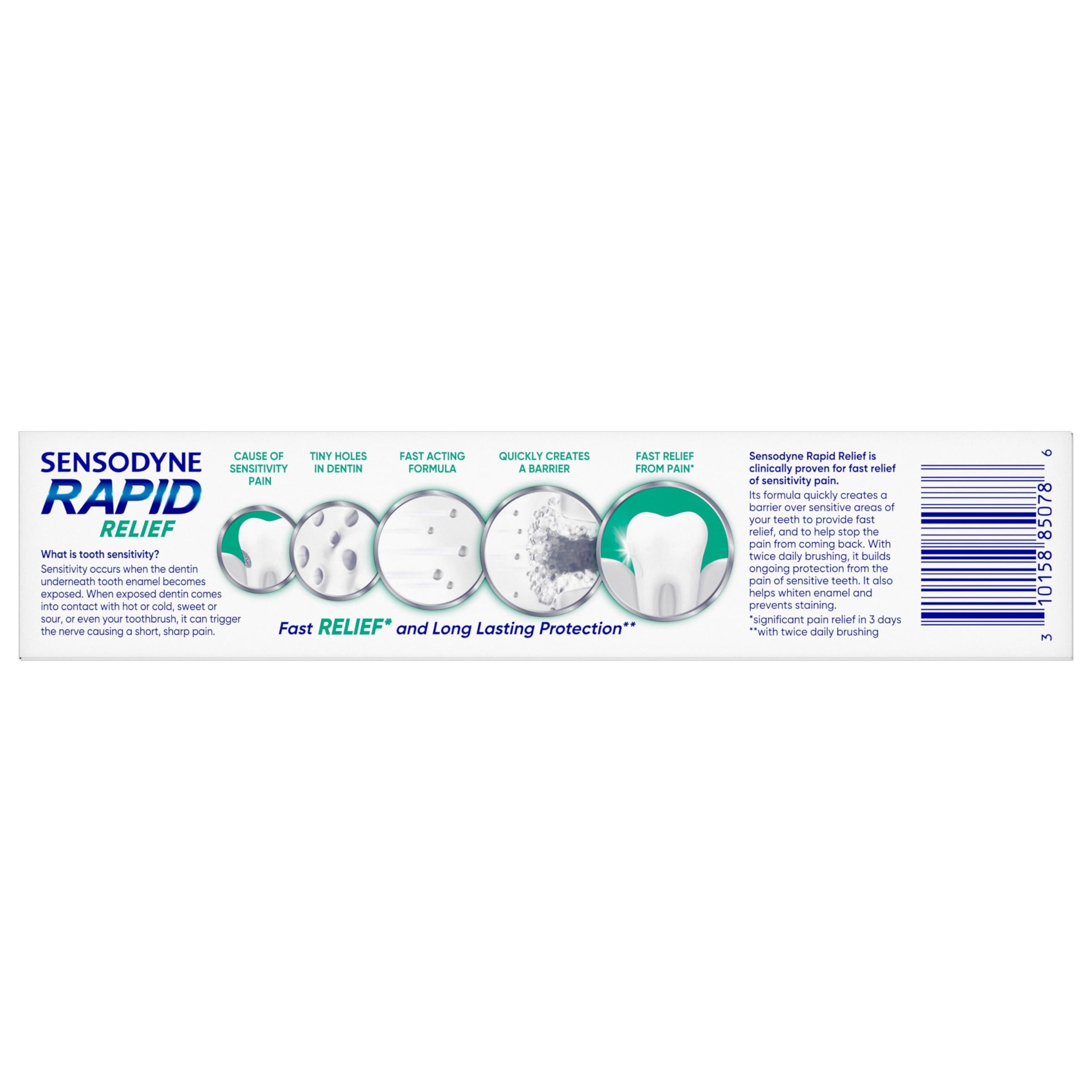 Sensodyne Rapid Relief Sensitive Toothpaste, Cavity Prevention and Sensitive Teeth Treatment - 3.4 Ounces - Image 13