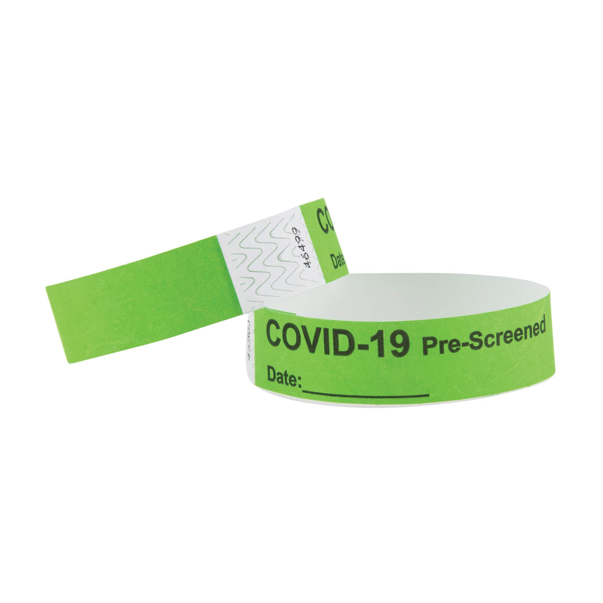 Advantus Pre-Printed COVID Tyvek Wristbands, Pre-Screened, 500/PK (76093)