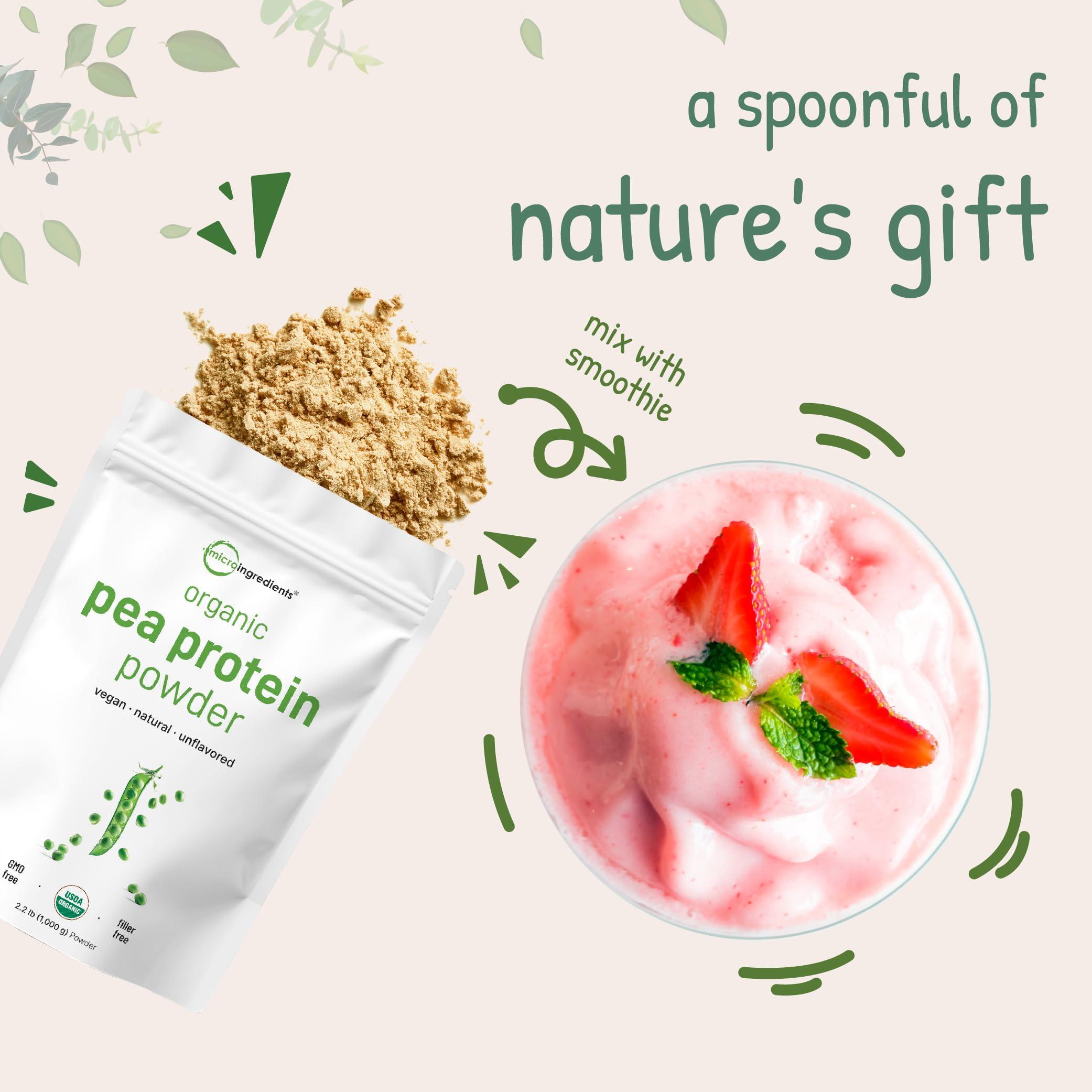 Micro Ingredients North America Grown, Organic Pea Protein Powder, 1KG (2.2 Pounds) | Plant-Based Vegan Protein, Meatless Protein Supplement, Rich in Branched Chain Amino Acids | Non-GMO, Soy Free - Image 7