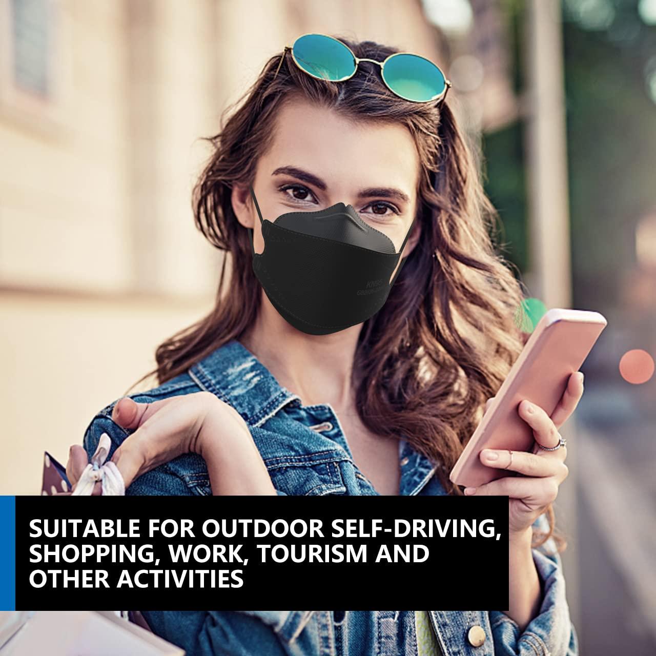 KIMARS KN95 Face Masks 50 Pack, Breathable Comfortable and Disposable KN95 Mask, Black - Image 7