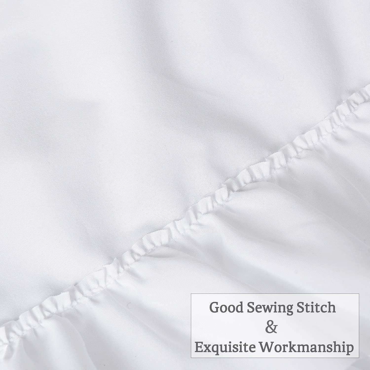 HIG Pack of 2 Farmhouse Ruffle Pillow Shams, Standard Size White French Country Style Vintage Pillowcases with Handcraft Ruffle, Boho Frilly Pillow Shams for Bedroom, Microfiber, 20" X 26" (Emory) - Image 8