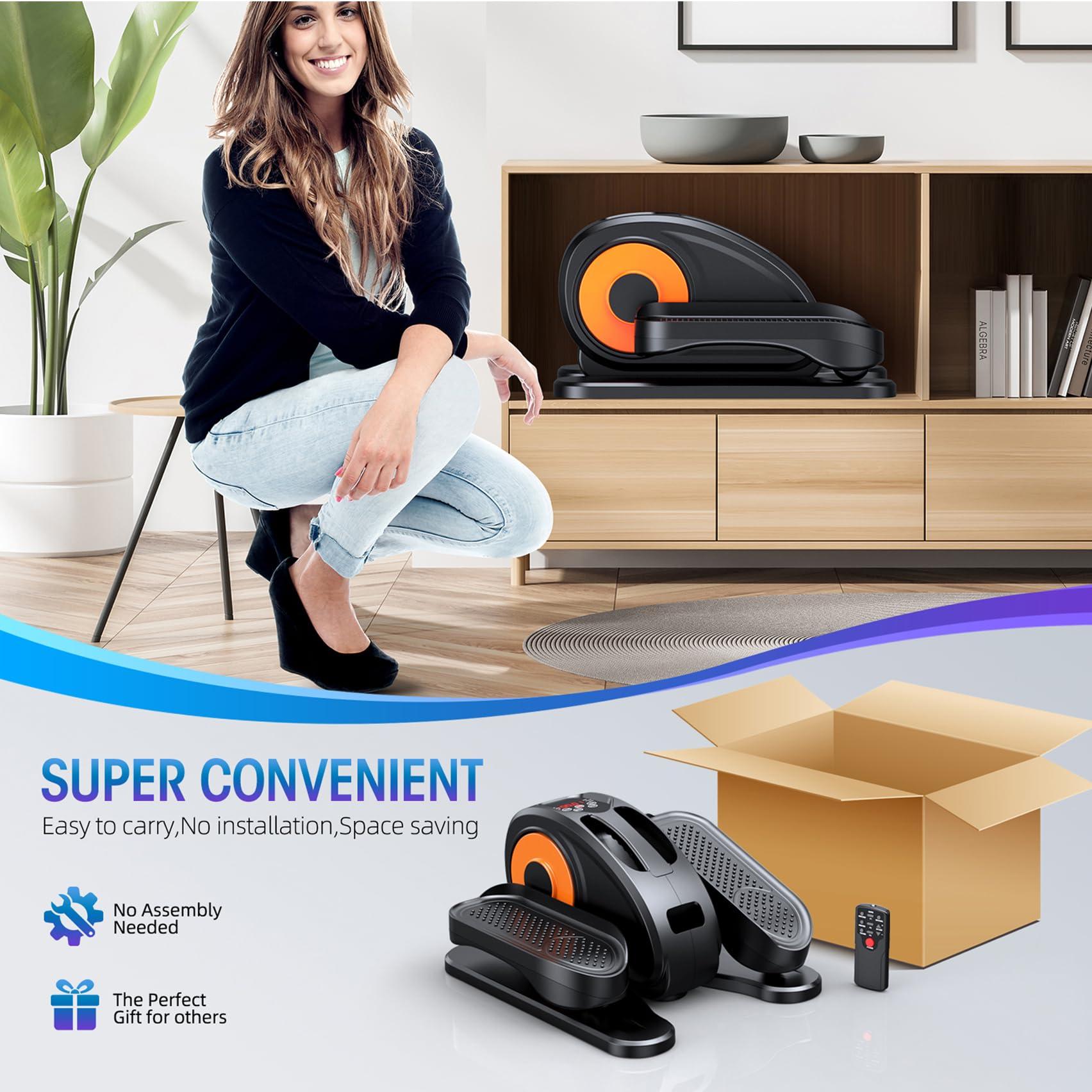GUGTTR Under Desk Elliptical Machine, Ellipse Leg Exerciser for Seniors Fully Assembled, Quiet & Portable Electric Seated Pedal Exerciser with Remote Control & 12 Adjustable Speeds - Image 7