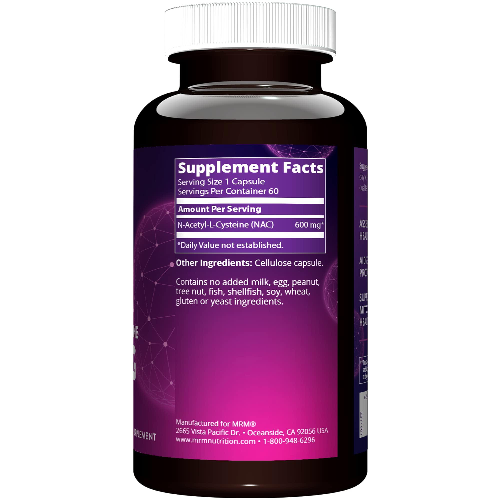 MRM Nutrition N-Acetyl-Cysteine (NAC) 600mg | Antixoidant | Resipratory Health | Liver Health | Mitochondrial Health | Vegan + Gluten-Free | 60 Servings - Image 2