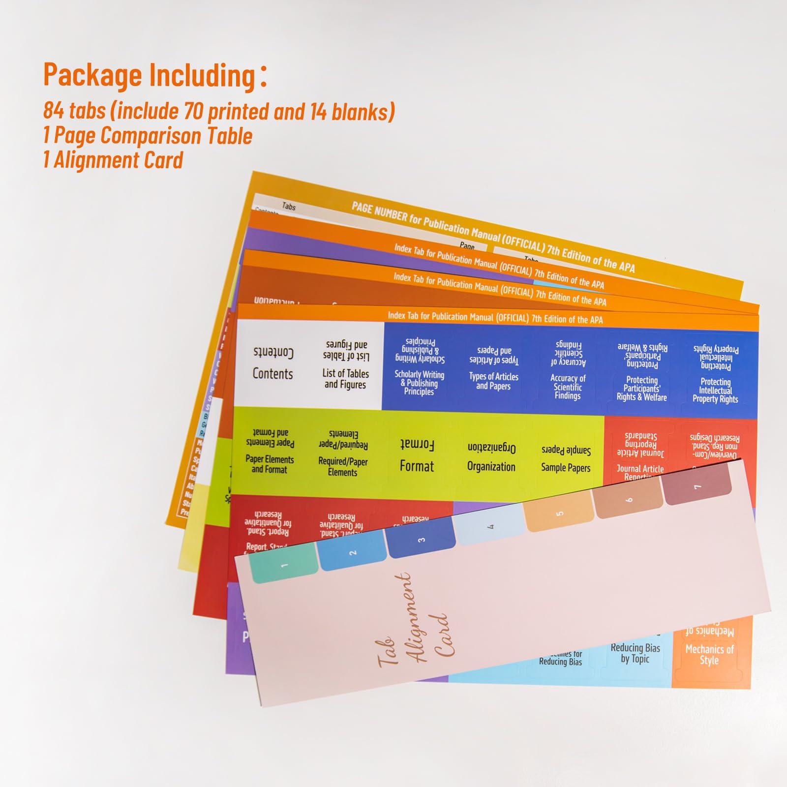 Index Tab for Publication Manual 7th Edition of The APA, 70 Pre-Printed Tabs and 14 Blank Tabs with Alignment Card (Book Not Included) - Image 6